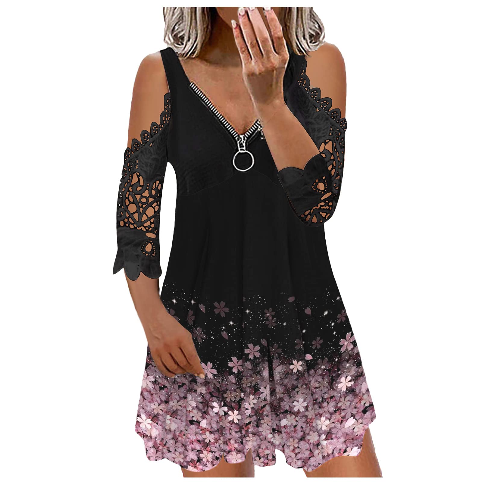 ORT Women's Summer Dresses - Casual Boho Short Sleeve Bandage Dress for Beach, Vacation & Everyday Wear | Petite & Plus Size Loose Fit Flowy Dress