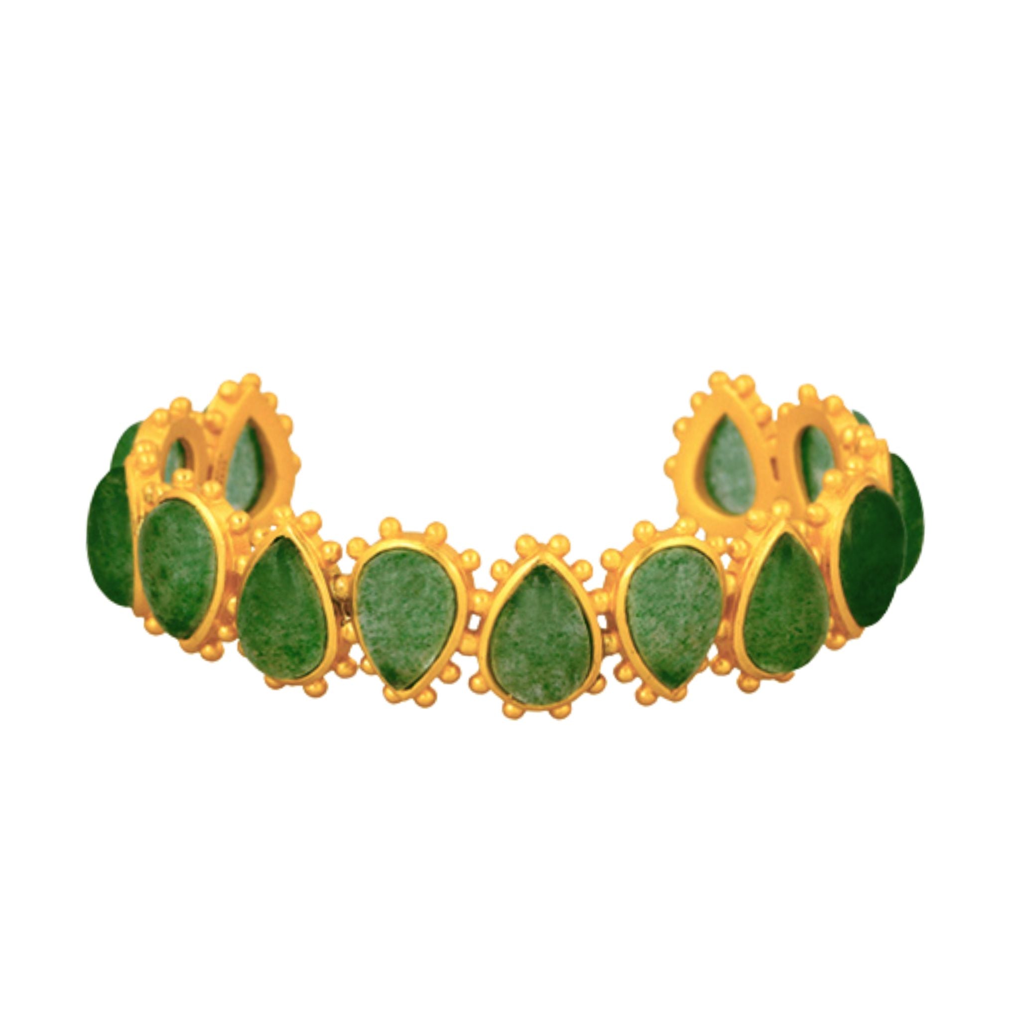 Starburst Cuff Bracelet - Green Strawberry Quartz Gemstone Jewelry for Women | Perfect for Everyday Wear, Gifts & Special Occasions