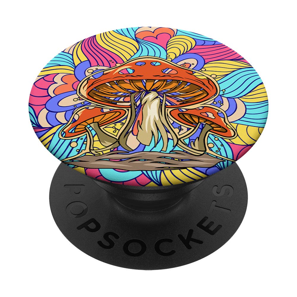 Magic Mushroom Psychedelic PopSocket: Swappable Grip for Phones & Tablets, Perfect for Trippy Aesthetics & Daily Use