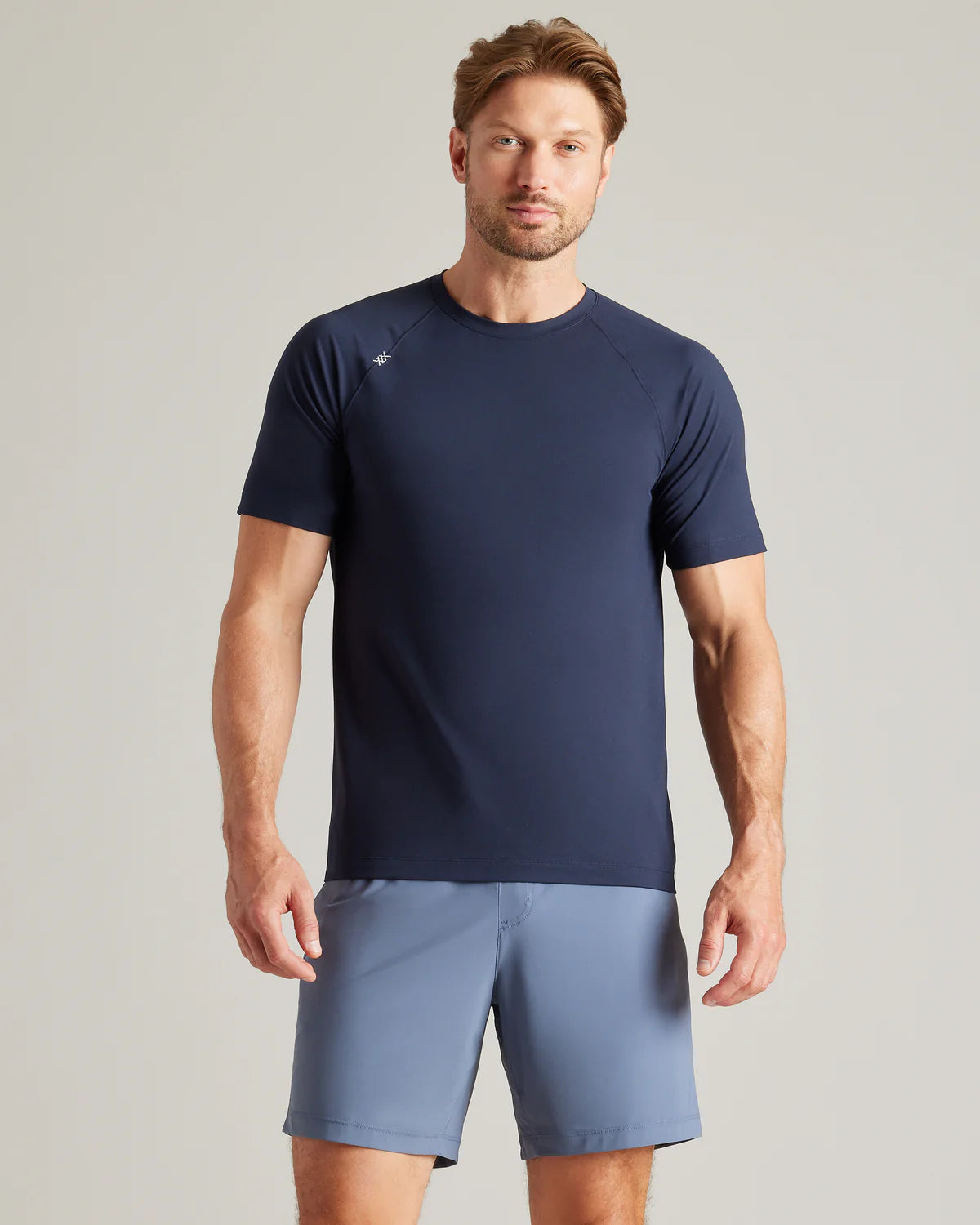 Rhone Men's Reign Trim Fit T-Shirt - True Navy - Moisture-Wicking, Breathable & Comfortable for Workouts, Gym & Casual Wear