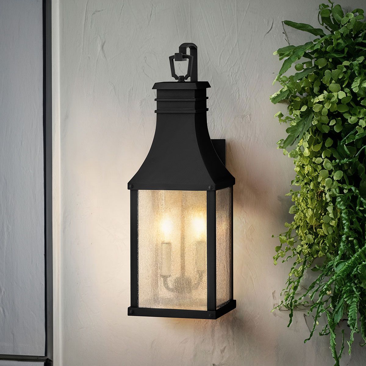 Beacon Hill 1/2lt Small/Medium Outdoor Wall Lantern - Museum Black E27 IP44 Waterproof - Perfect for Porch, Garden, and Patio Lighting