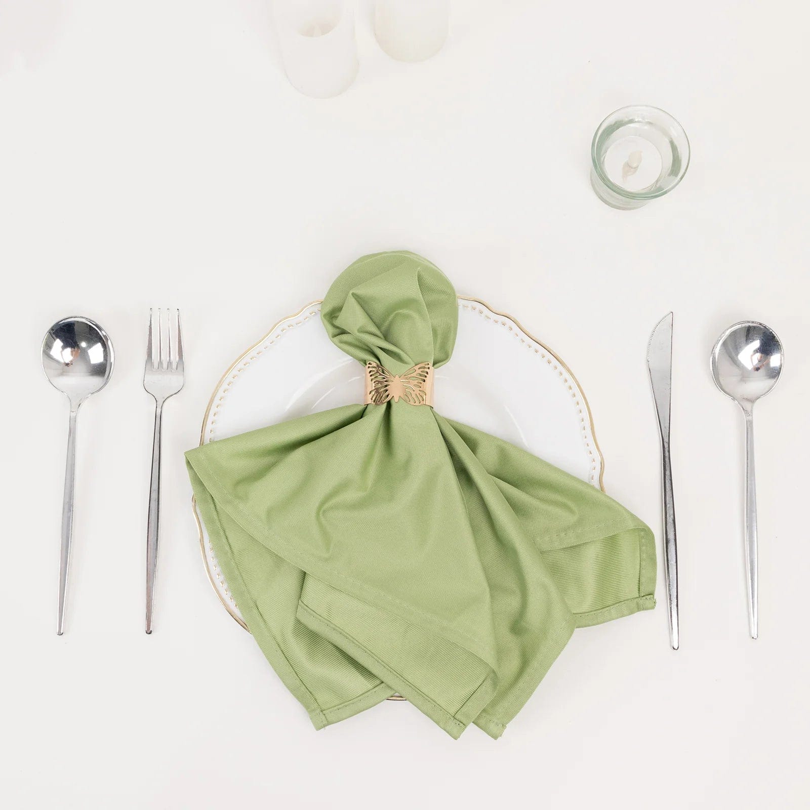 5 Premium 20x20 Inch Scuba Polyester Dinner Napkins - Soft & Absorbent for Fine Dining, Weddings & Formal Events