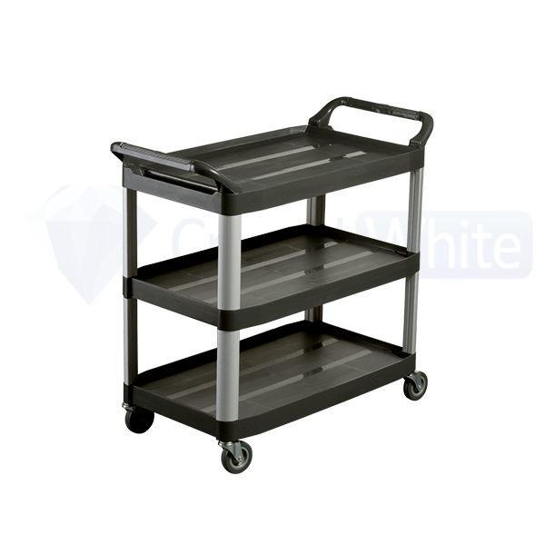 Oates Utility Cart in Charcoal - 3-Tier Rolling Kitchen Cart with Wheels for Home, Office, or Garage Storage - Perfect for Organizing Supplies, Books, or Cleaning Products
