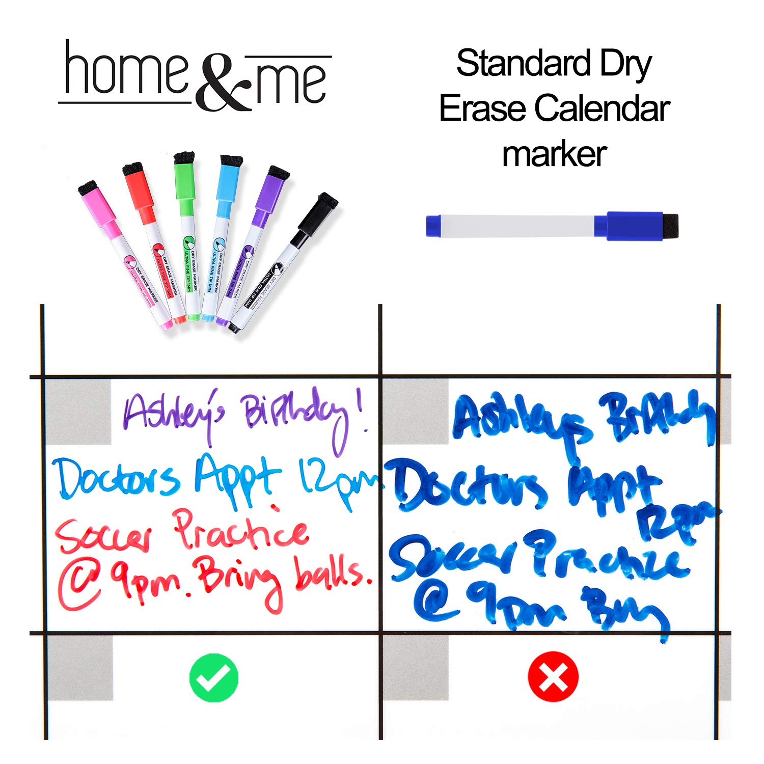 Magnetic Dry Erase Fridge Calendar & Whiteboard Set - 17