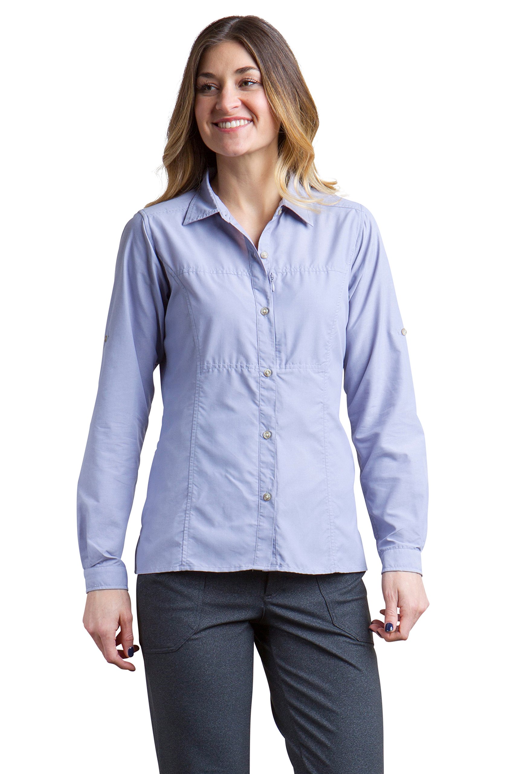 ExOfficio Women's Lightscape Long Sleeve Shirt - UPF 50+ Sun Protection, Moisture-Wicking & Odor-Resistant Travel Hiking Shirt for Outdoor Adventures & Casual Wear
