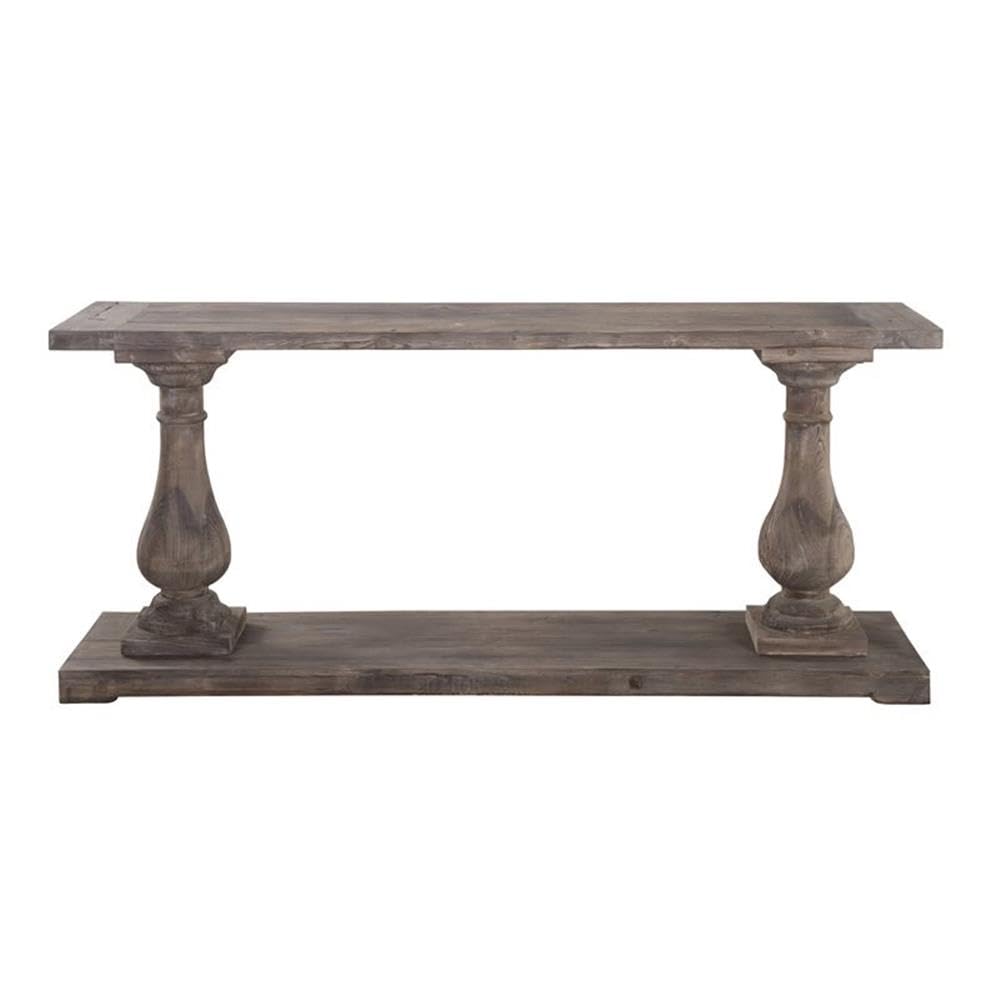 Rustic Brown Carolina Console Table for Entryway - Kosas Home Farmhouse Style Sofa Table with Storage Shelf | Perfect for Hallway, Living Room & Foyer Decor