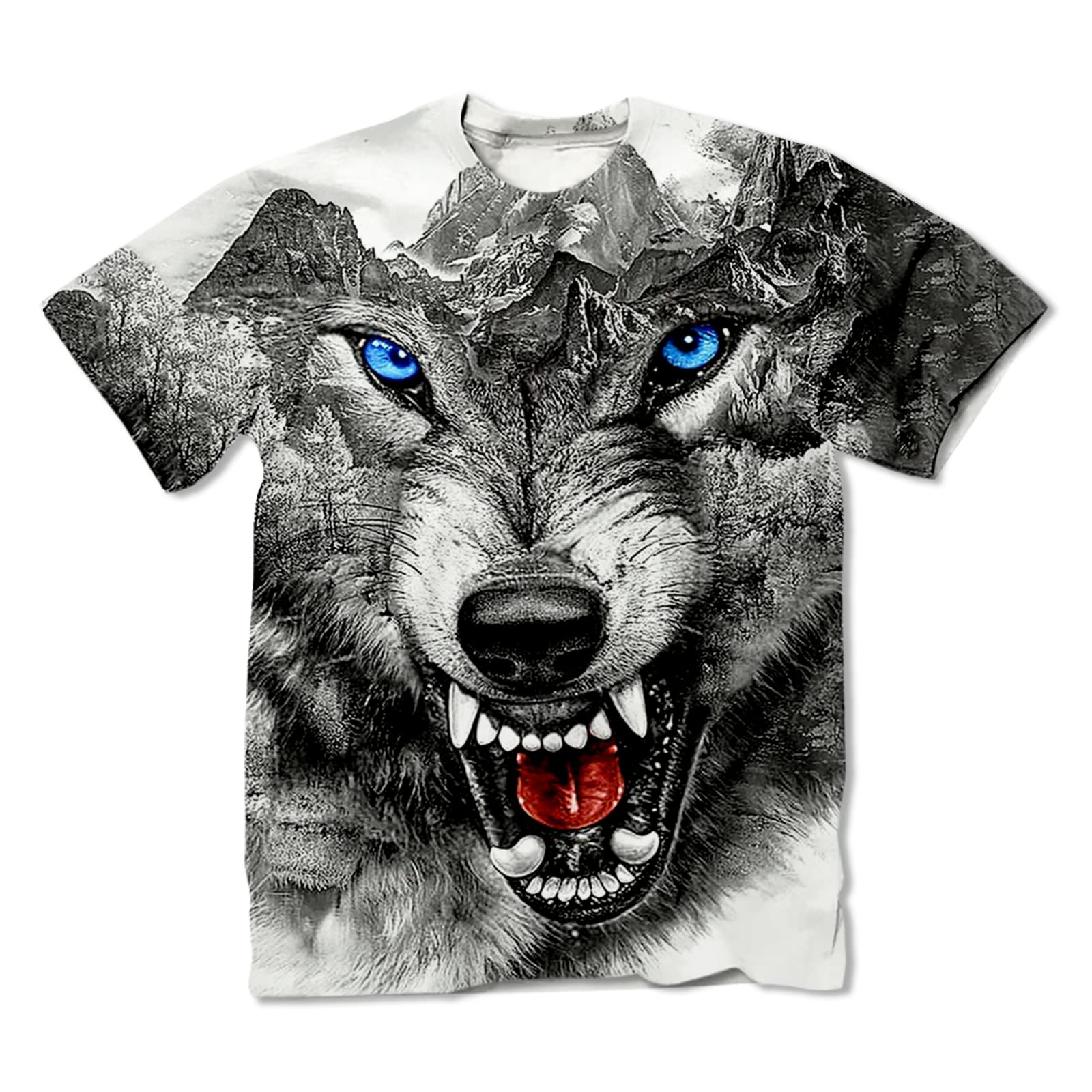 Wolf 3D Print Graphic T-Shirt for Men & Women - Funny Unisex Crewneck Short Sleeve Tee - Perfect for Casual Wear, Street Fashion, and Gifts