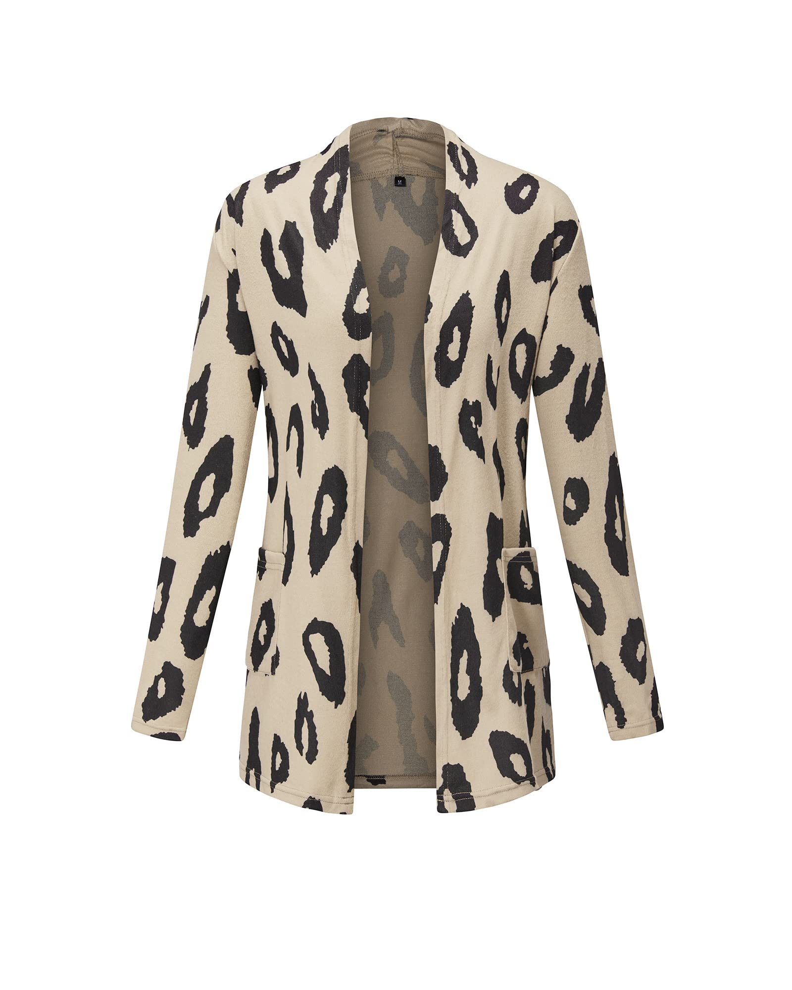 ULTRANICE Women's Lightweight Knitted Cardigan Sweater 2024 - Trendy Long Sleeve Casual Top with Pockets (Leopard Print, Size S) | Perfect for Office Wear, Layering & Fall Fashion