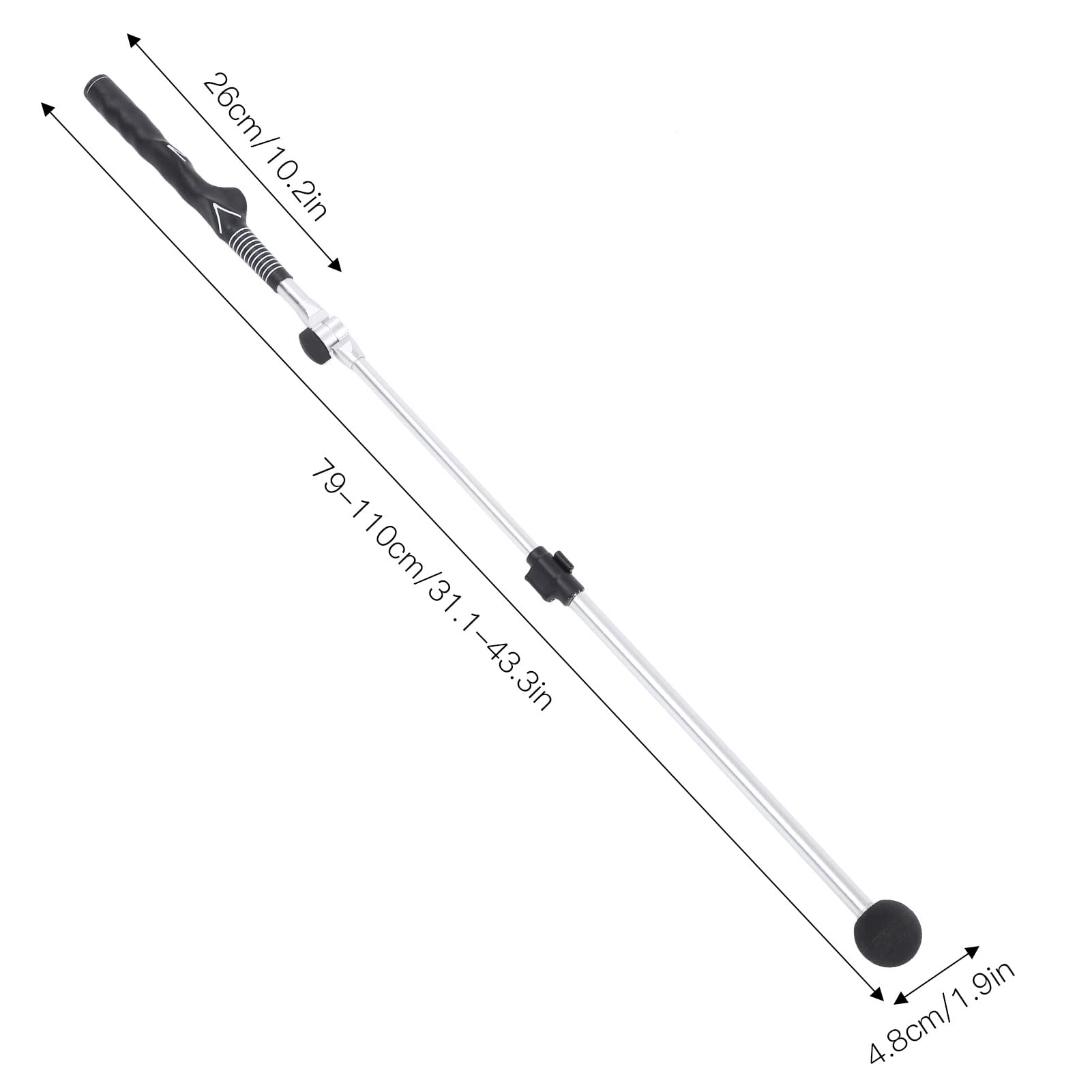 Premium Golf Swing Trainer for Tempo & Flexibility - Adjustable Warm-Up Stick for Indoor & Outdoor Practice | Perfect for Driving Range, Backyard & Golf Course Training (Black)