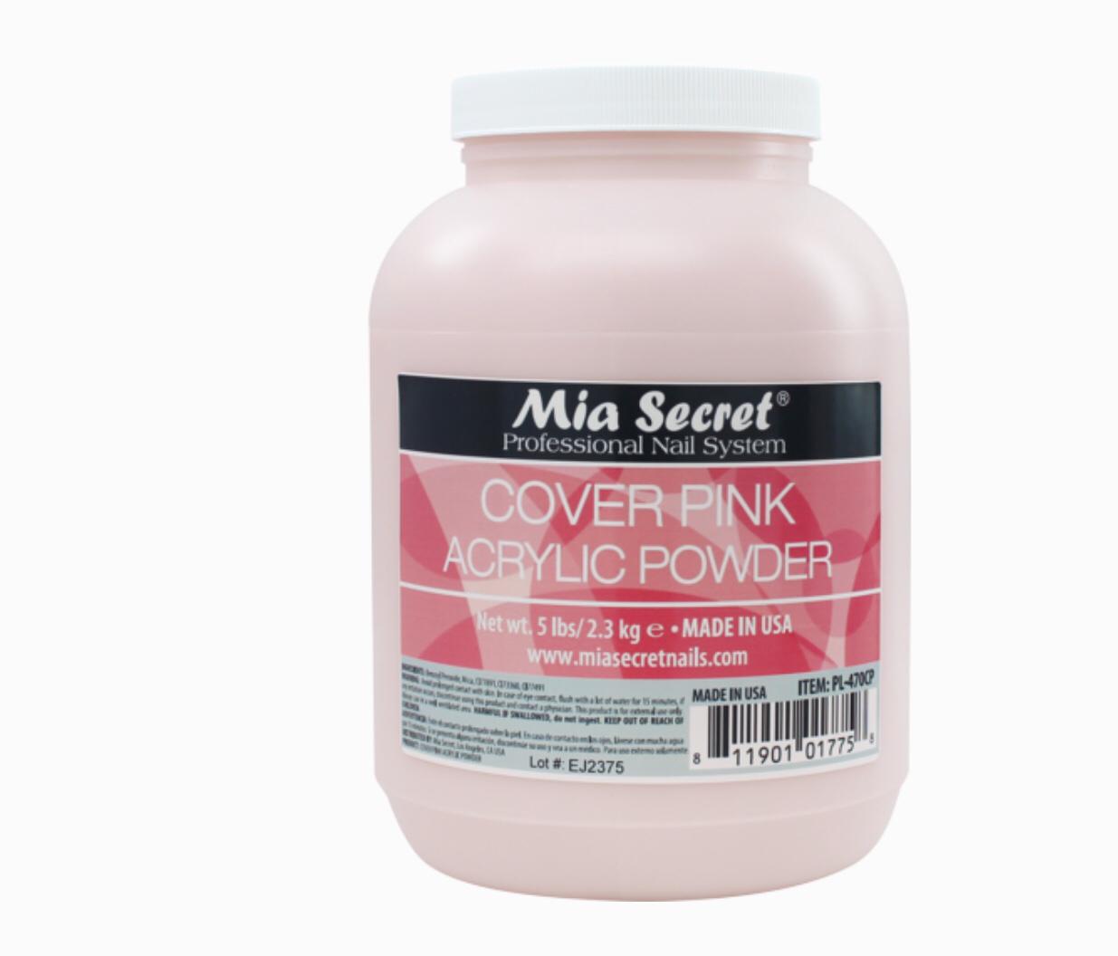 MIA SECRET COVER PINK Acrylic Powder 5lbs for Nail Art, DIY Manicure & Professional Salon Use