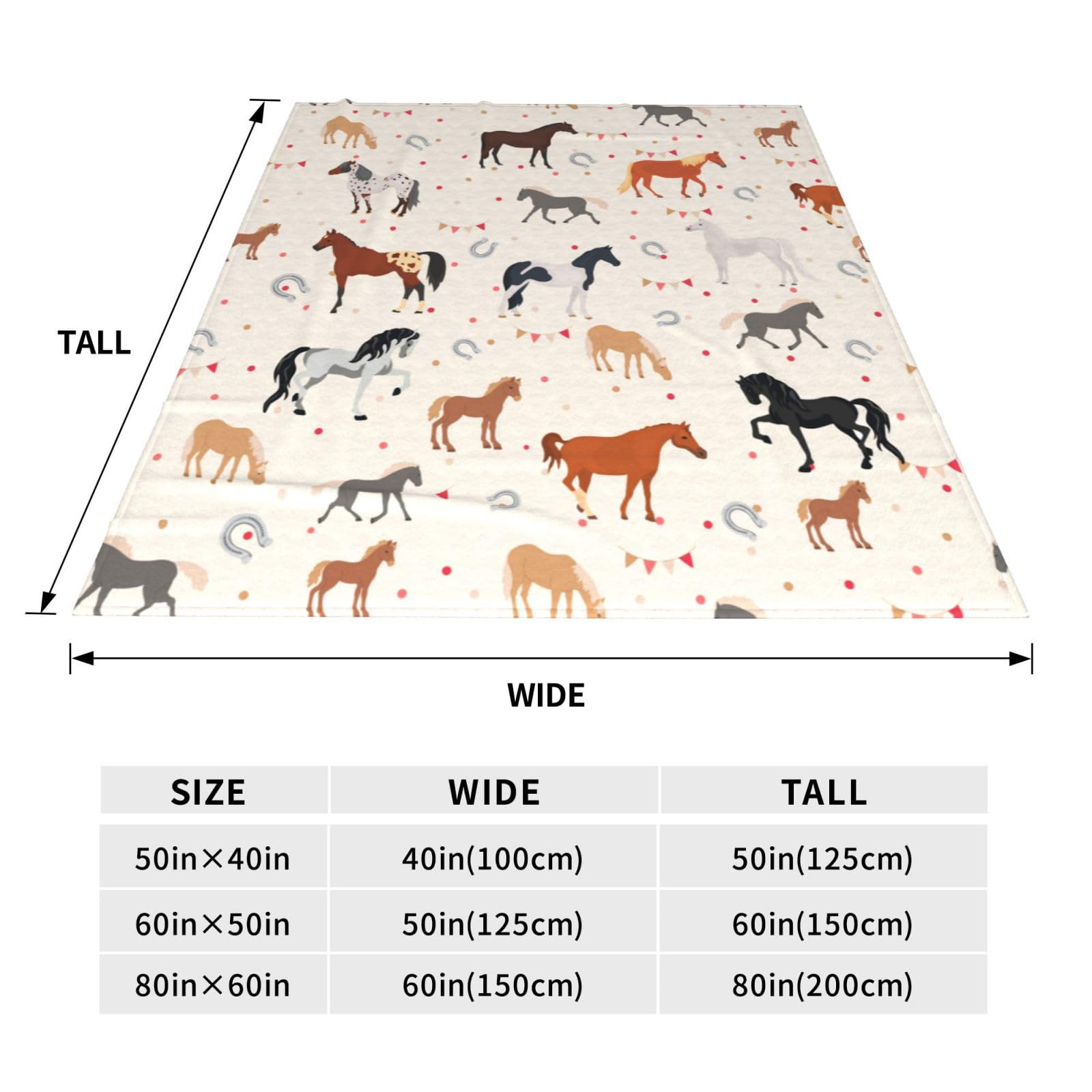 Soft Warm Fuzzy Plush Horse Throw Blanket - 60