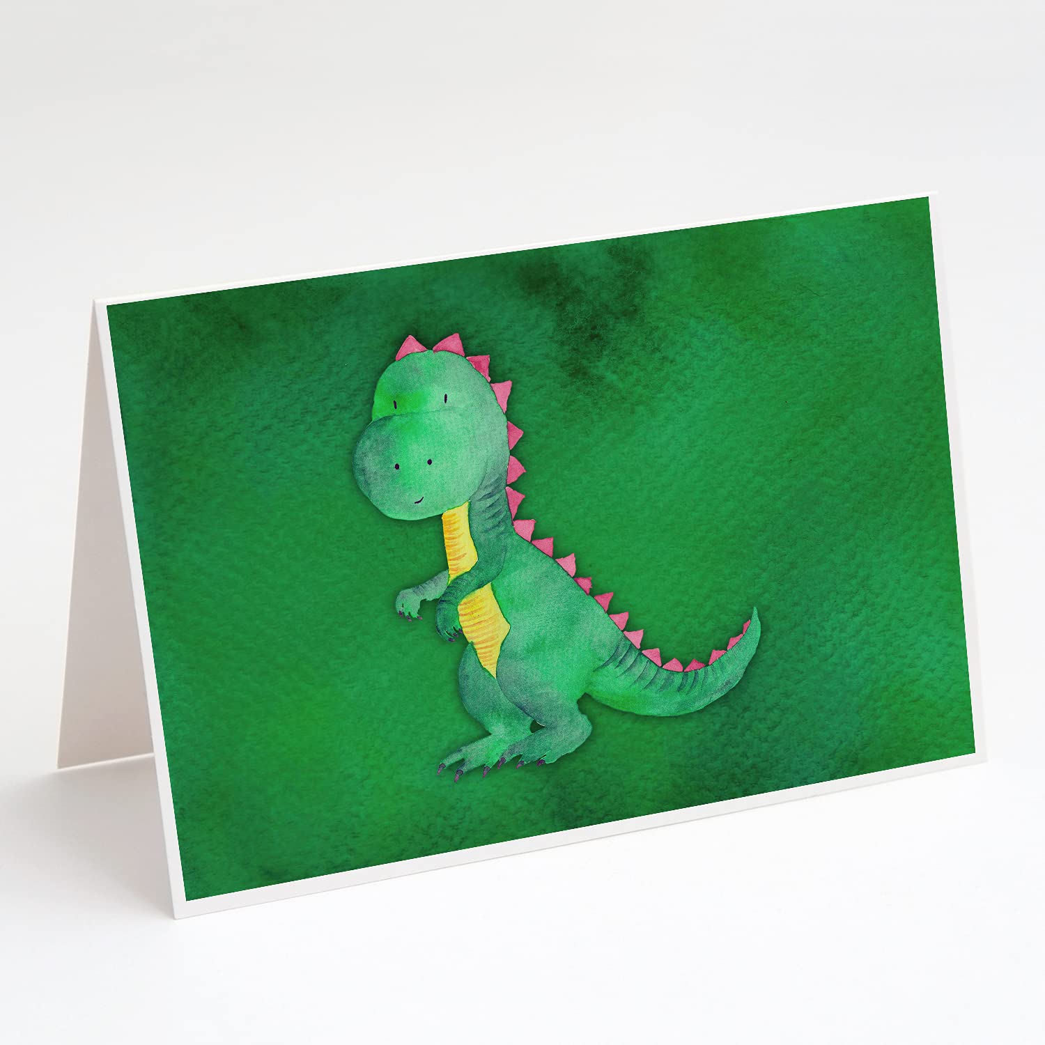Whimsical Tyrannosaurus Rex Watercolor Greeting Cards - Pack of 8 Blank A7 Note Cards (5x7 Inches) with Envelopes - Perfect for Birthdays, Thank You Notes & Dinosaur-Themed Occasions