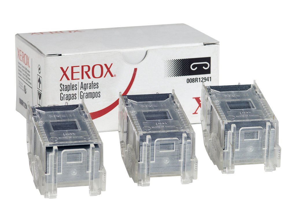 Genuine Xerox Phaser 7760 Stacker Staples Cartridges - 3 Pack (5,000 Staples Each) - Model 008R12941 - Office & Commercial Printing Supplies for High-Volume Document Stapling