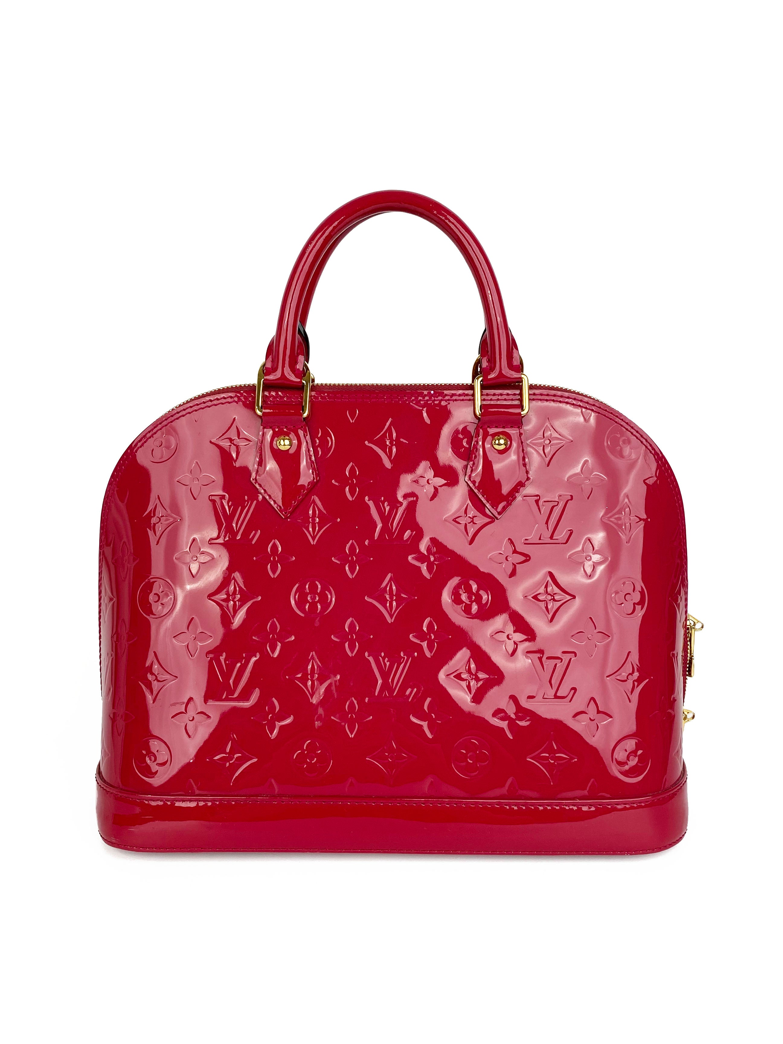 Authentic Louis Vuitton Pink Vernis Alma PM Handbag - Luxury Leather Shoulder Bag for Women | Perfect for Date Night, Office & Special Occasions