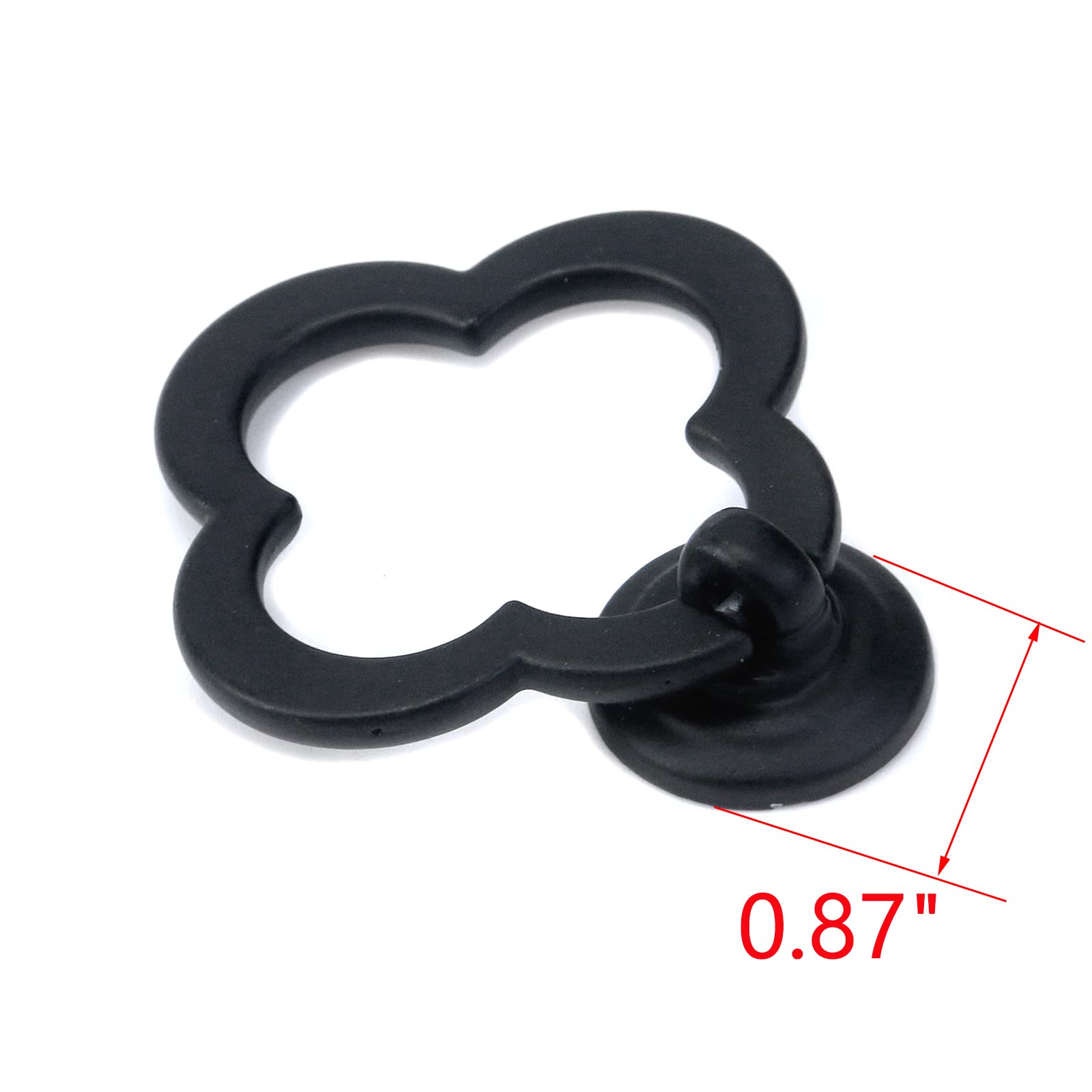12 Pack Black Cabinet Knobs and Pulls - Four-Leaf Clover Shaped Drawer Handles - Durable Zinc Alloy Hardware for Furniture, Wardrobe, Dresser - Includes Screws - Perfect for Kitchen Cabinets, Bathroom Vanities, and Home Decor