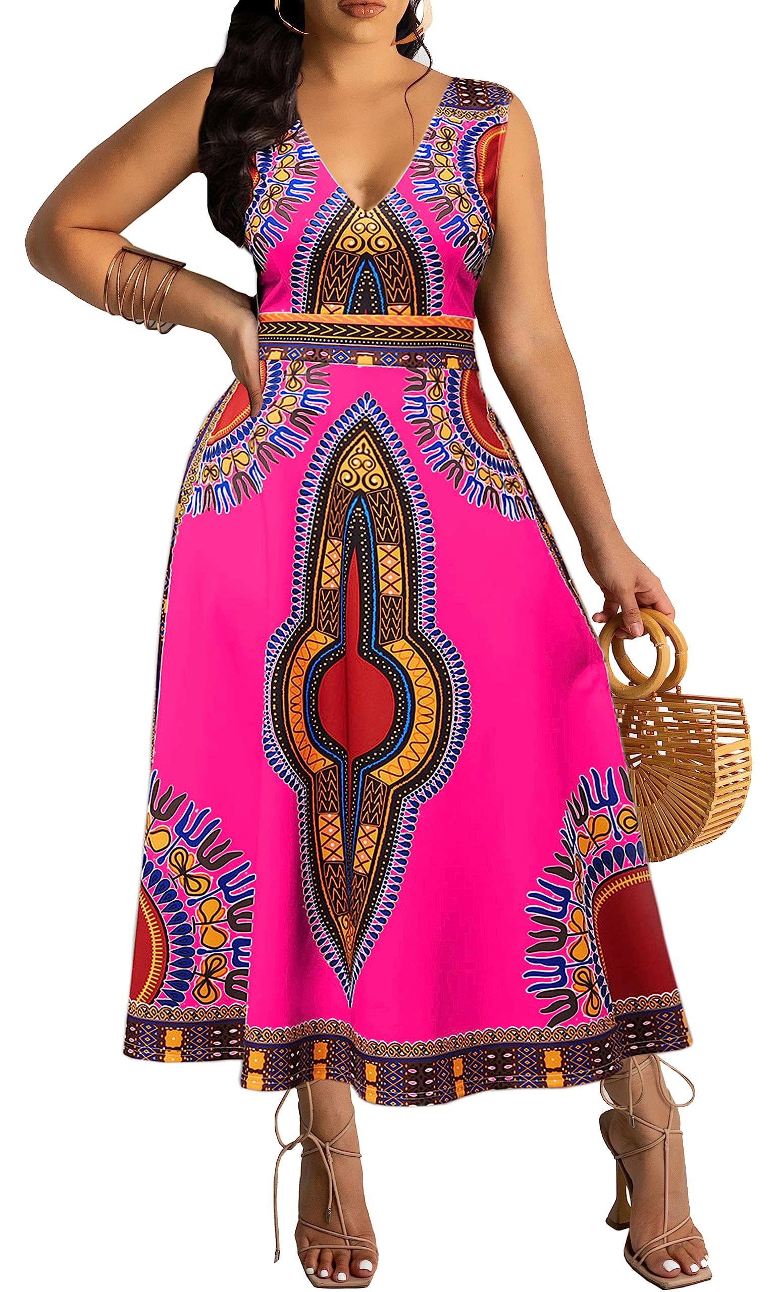Elegant Flowy Floral Maxi Dress for Women - Casual Long Cocktail Dress with Tropical Print | Perfect for Beach Vacations, Summer Parties & Date Nights