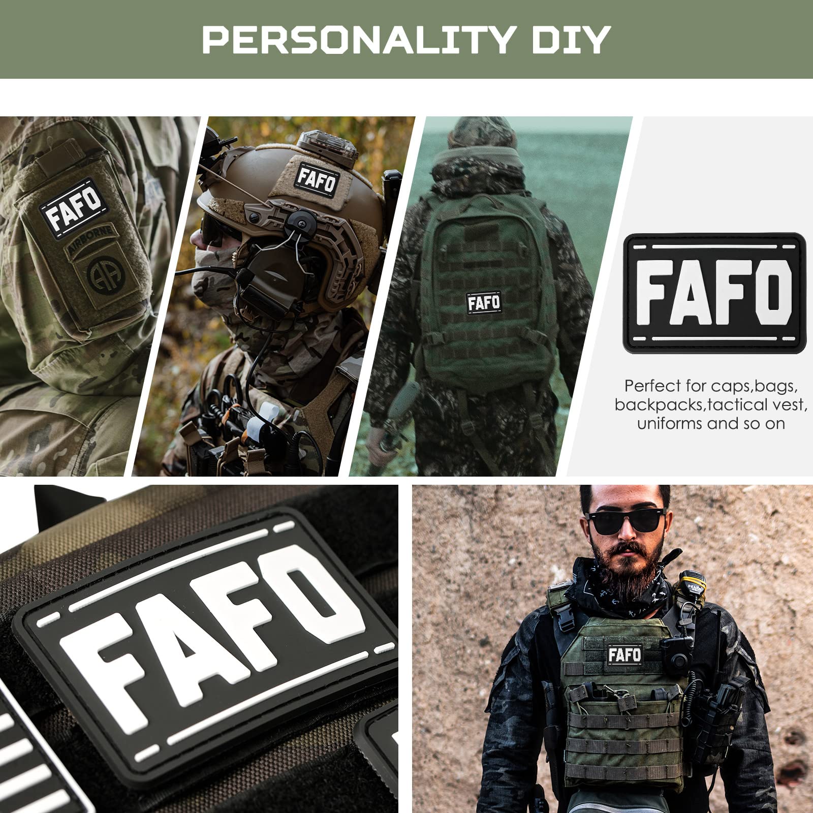 FAFO PVC Patch - Funny 'Fuck Around and Find Out' Tactical Morale Patch | Hook and Loop Backing for Military Gear, Backpacks, Dog Harnesses & Hats | Perfect for Outdoor Adventures, Airsoft Games & Tactical Enthusiasts