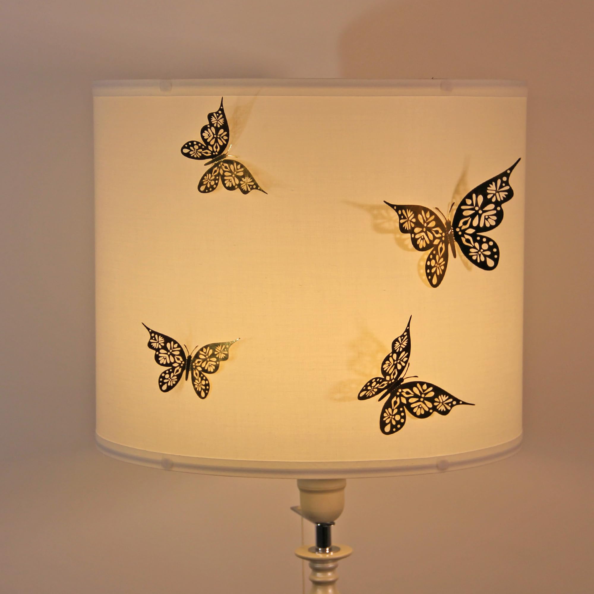 White Drum Lamp Shades Set of 2 - Compatible with Table Lamps, Floor Lamps & Pendant Lights - Fits UNO Fitter & Spider - Perfect for Bedroom, Living Room & Office Lighting Decor