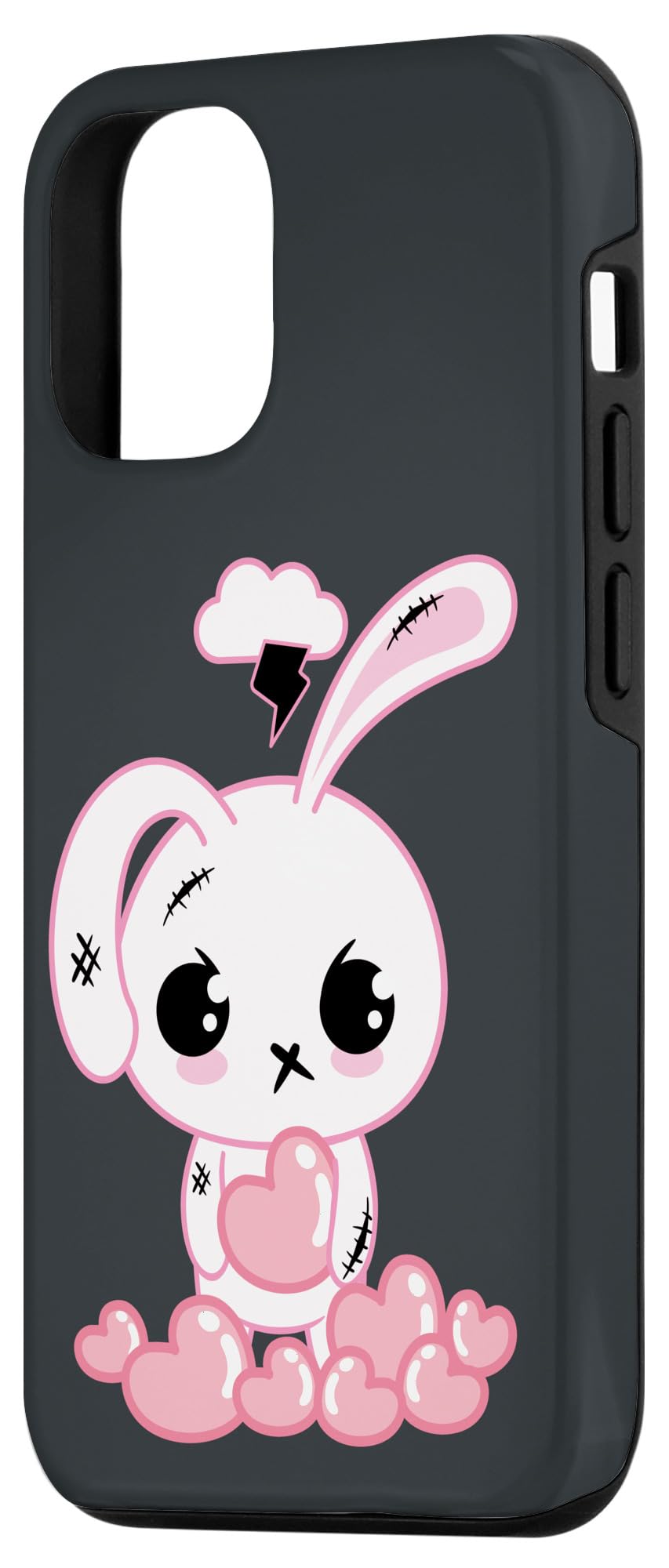 iPhone 12/12 Pro Pastel Goth Kawaii Cute Bunny Phone Case - Trendy Kawaii Goth Accessory for Teens & Young Adults - Perfect for School, Parties & Aesthetic Outfits