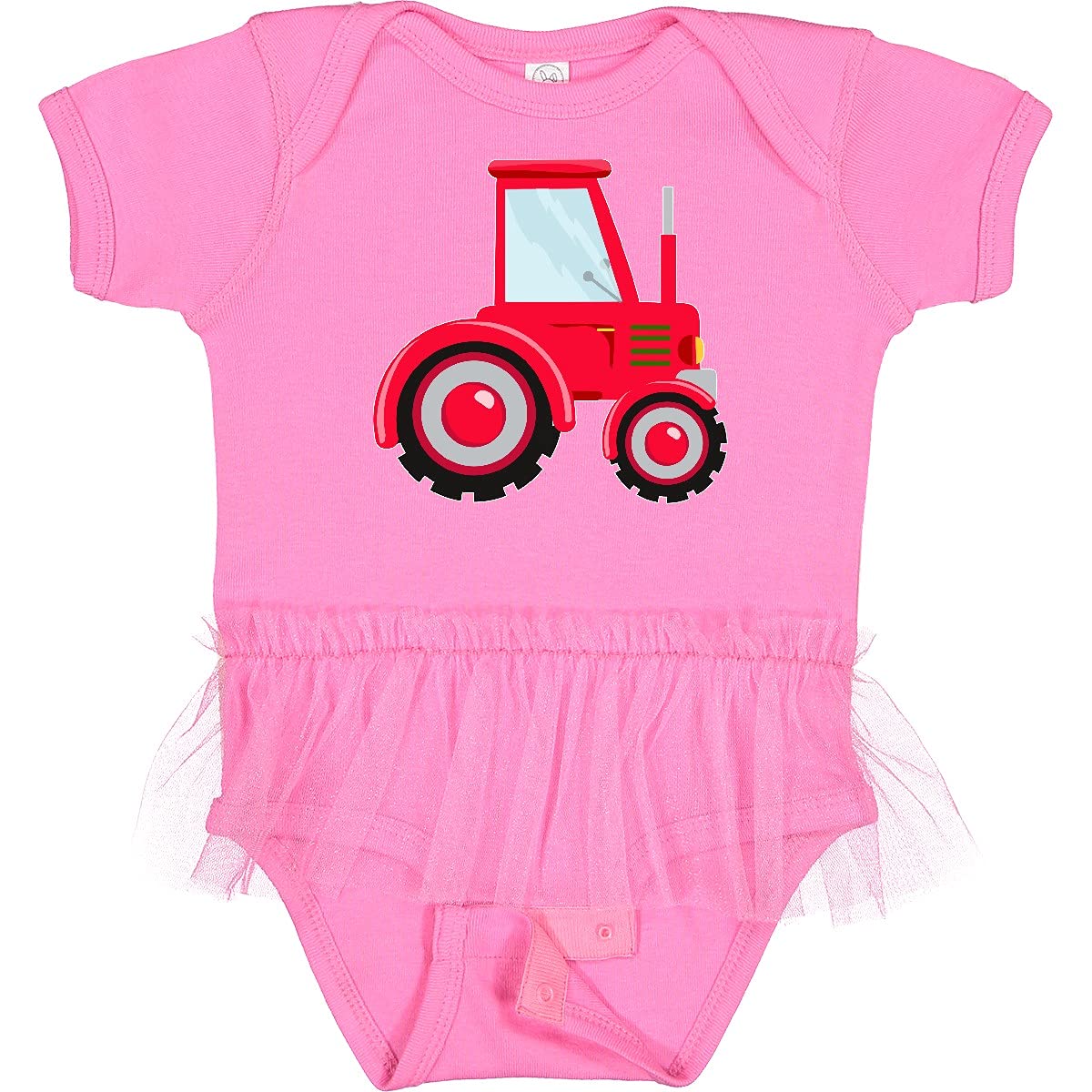 Inktastic Farming Red Tractor Infant Tutu Bodysuit - Adorable Baby Girl Outfit for Farm Theme Photoshoot, Birthday Party & Playtime