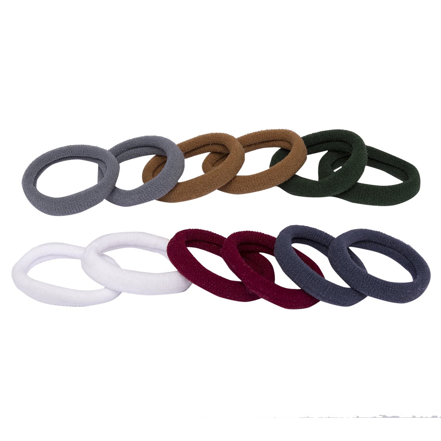 ASG Funky Messy Brown Rubber Hair Juda Bun with 12 Elastic Cotton Hair Ties - Hair Accessories Combo for Girls - Perfect for School, Parties & Everyday Styling
