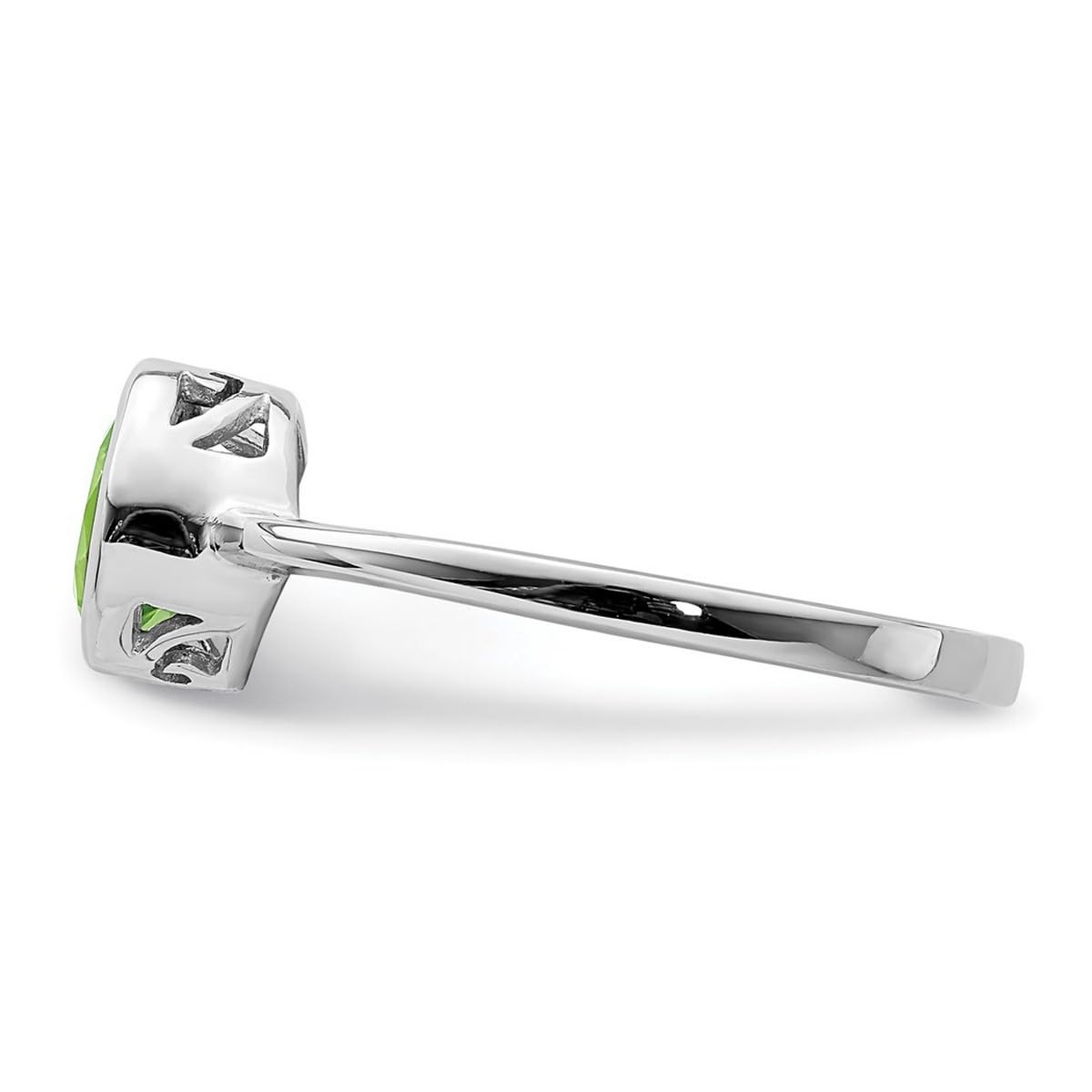 925 Sterling Silver Polished Peridot Round Ring for Women | Dainty Green Gemstone Jewelry | Perfect for Everyday Wear, Gift Giving & Special Occasions