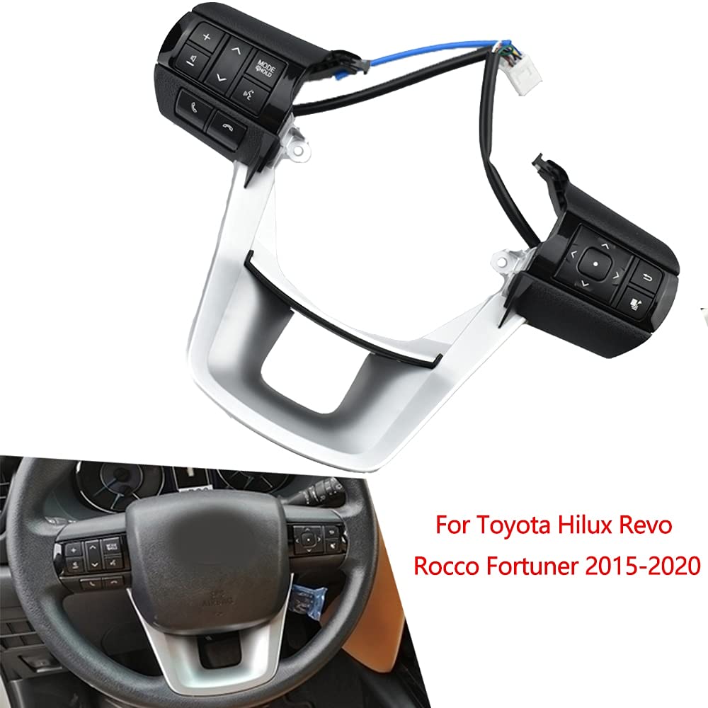 Universal Multifunction Steering Wheel Control Button - Volume, Audio & Phone Switch for Toyota Hilux Revo Rocco Fortuner (2015-2020) | Easy Installation & Enhanced Driving Experience
