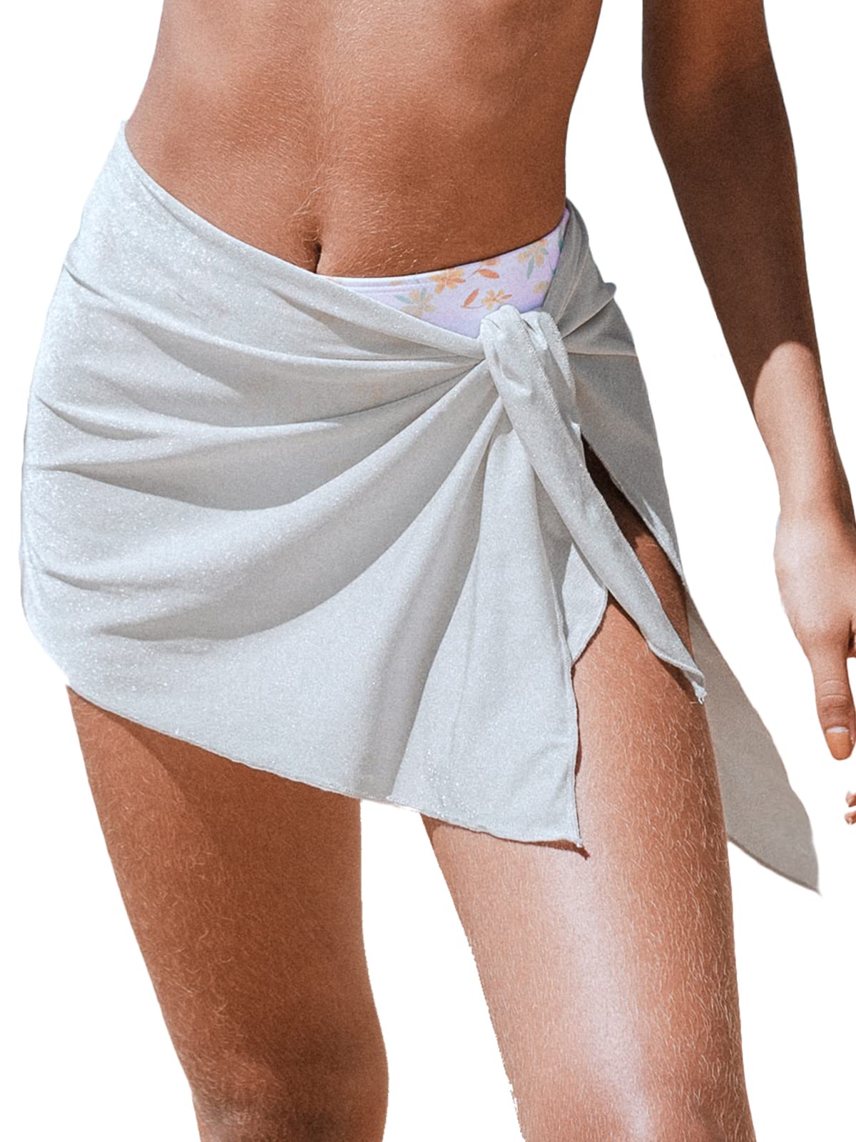 CUPSHE Women's Mini Beach Cover Up Skirt - Tie Waist Sarong with Irregular Hem | Perfect for Poolside, Vacation & Summer Outfits