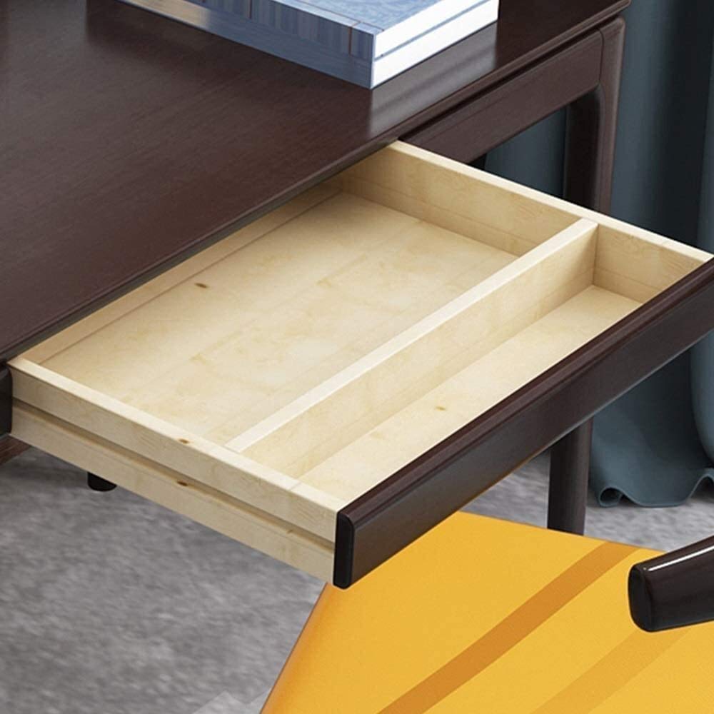 Classic Study Desk and Chair Set for Students - 120x60x75cm, Brown - Perfect for Bedroom, Dorm Room, or Home Office Workspace