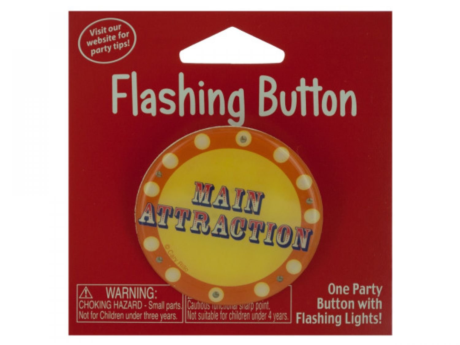 Bulk Main Attraction Flashing Buttons - Set of 96 | Party Supplies & Favors for Birthday, Wedding, Prom, School Events & Fundraisers