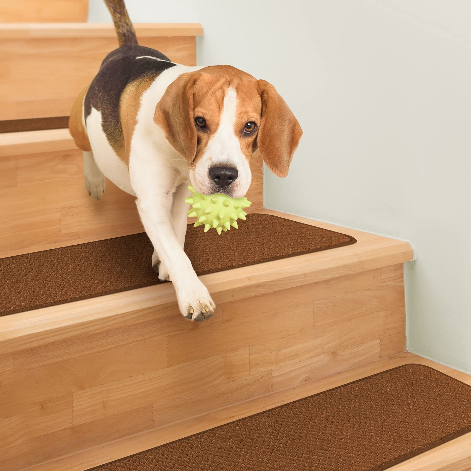 Non-Slip Carpet Stair Treads Set of 15 - Toffee Brown 8