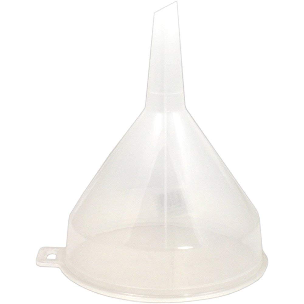 Whitefurze Plastic Funnel (WT888/1) - 1-Pack, 5.5 Inch Kitchen Funnel for Cooking, Baking, Oil Transfer & DIY Projects - Durable White/Clear Funnel with 14cm Wide Mouth