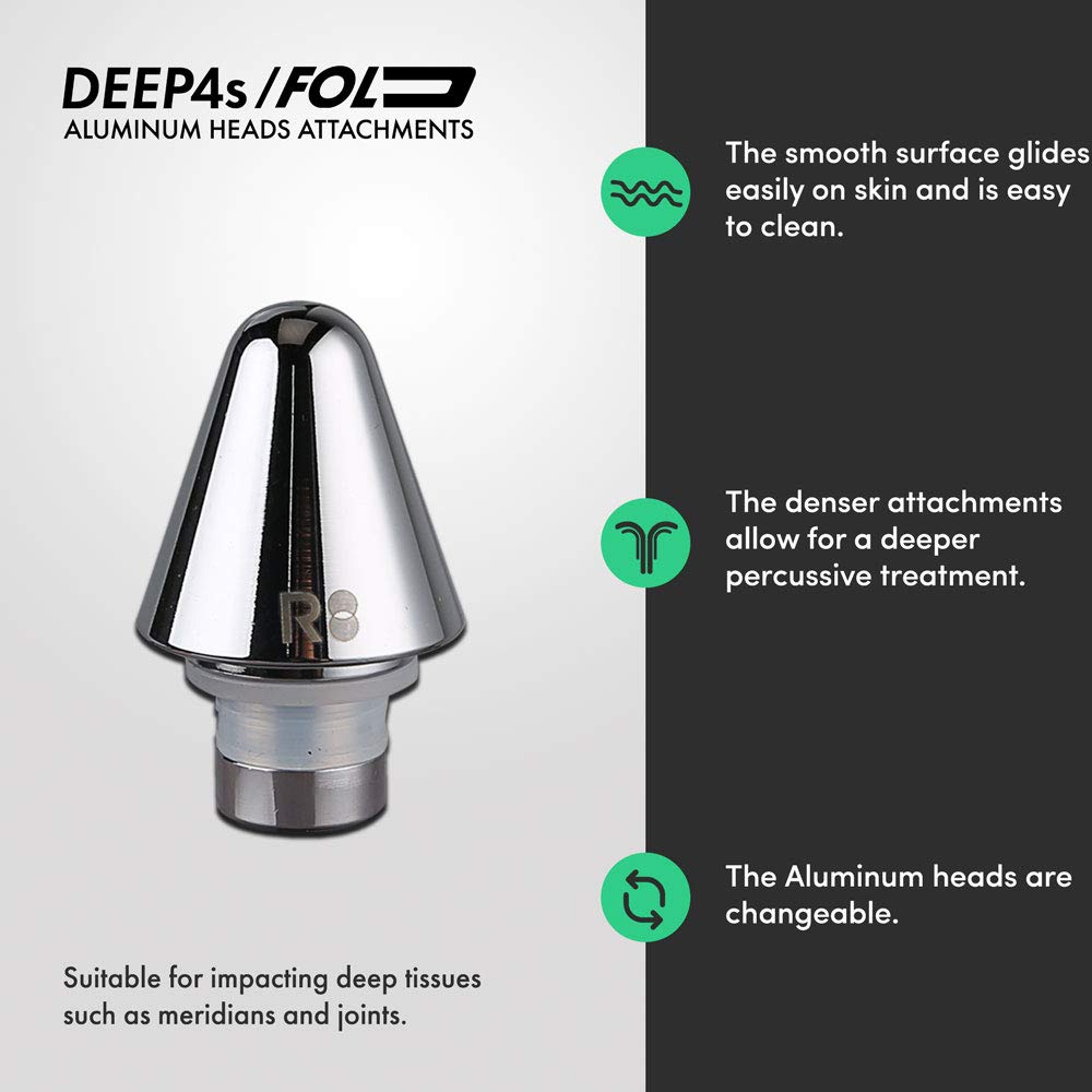 REATHLETE 3-Piece Aluminum Massage Gun Attachments Set - Bullet, Fork & Flat Heads for Deep Tissue Therapy | Compatible with REATHLETE DEEP4s & Fold Massage Guns | Perfect for Muscle Recovery, Sports Therapy & Pain Relief