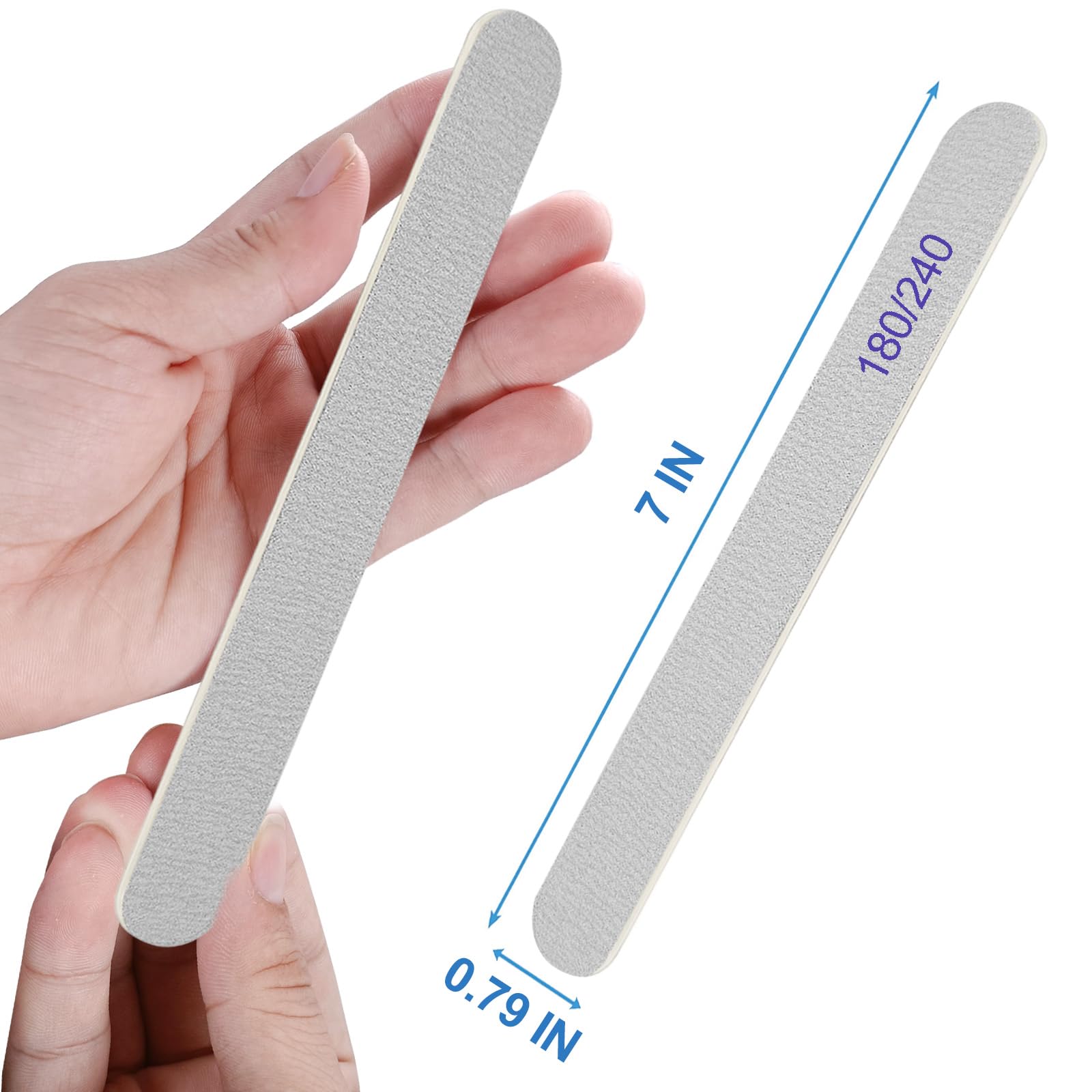 Professional 180/240 Grit Double Sided Wooden Nail Files - Reusable Emery Boards for Natural Nails Manicure & Pedicure (24 Pack) - Perfect for Home Salon, Travel & DIY Nail Care
