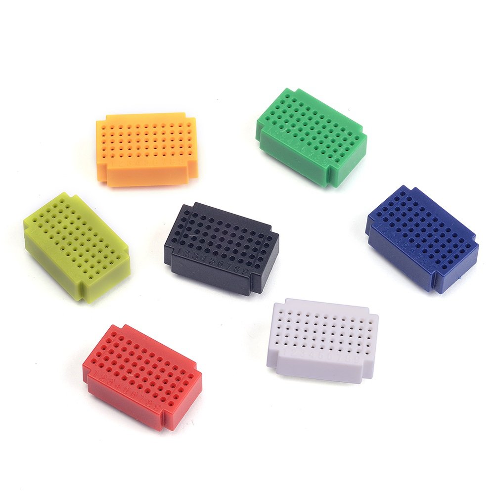 55 Tie Points Mini Solderless Breadboard for Arduino - 3x2cm Prototype PCB Circuit Board Kit (Pack of 7) - Perfect for DIY Electronics Projects, Robotics & STEM Education