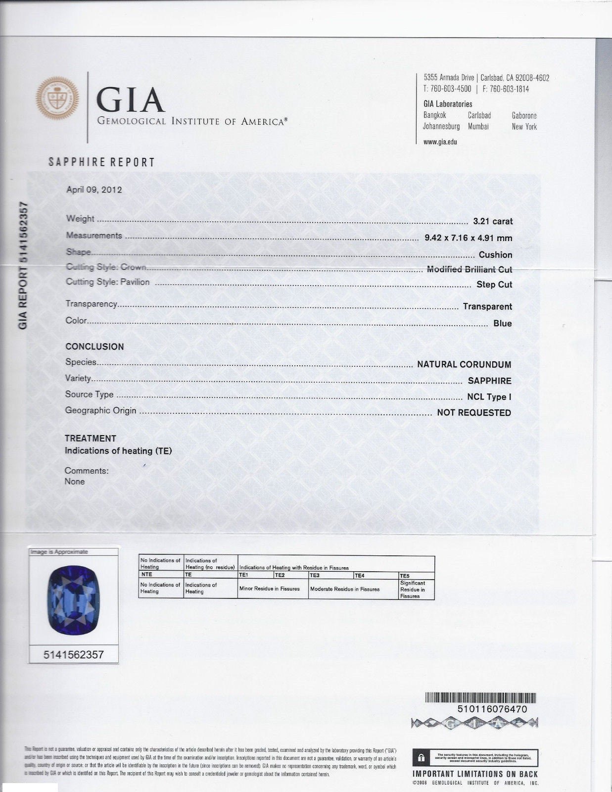 5.87CT GIA Certified Natural Bright Blue Sapphire & Diamond Engagement Ring for Women - Perfect for Weddings, Anniversaries & Special Occasions