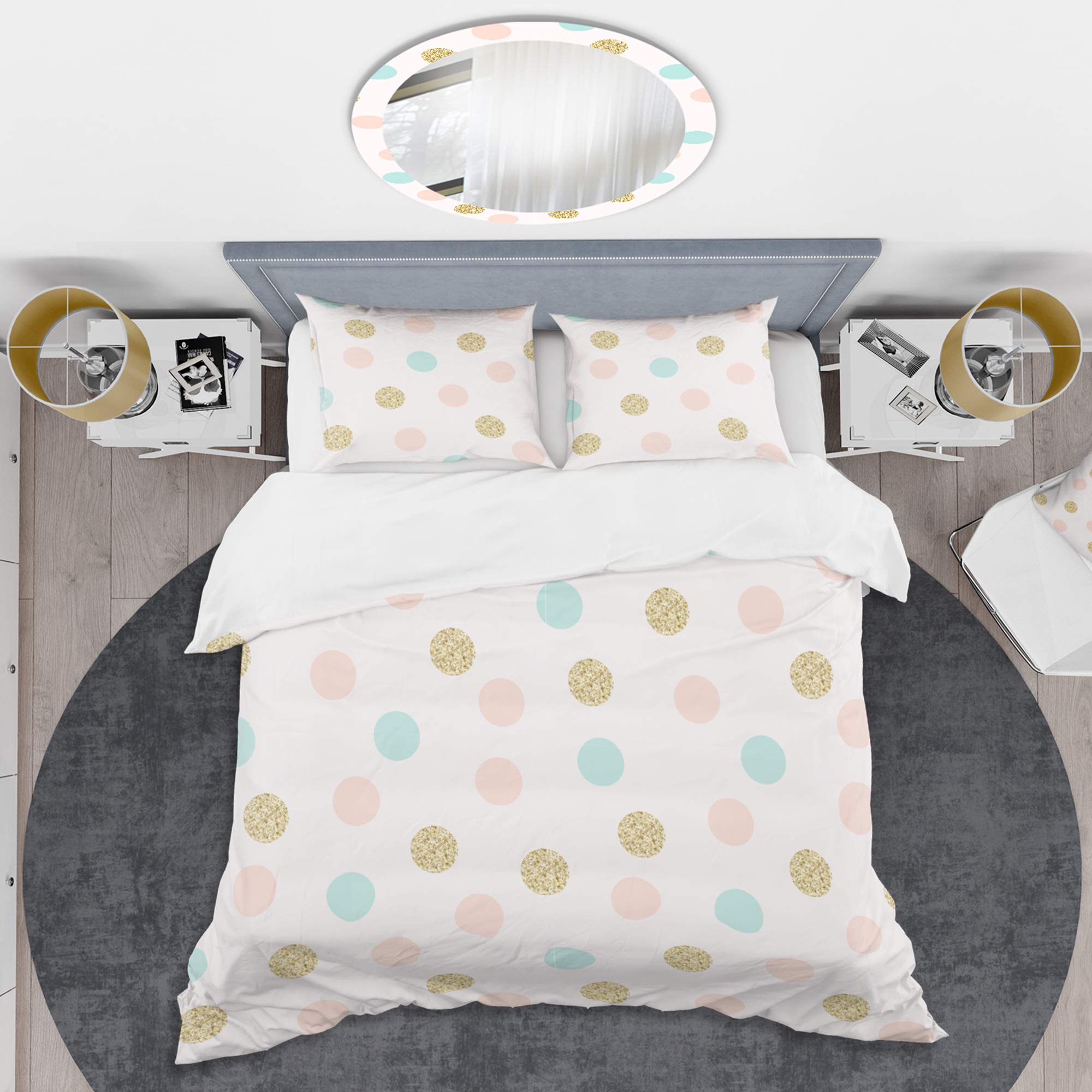 Gold Chic Mid-Century Modern Duvet Cover Set King Size - 3 Piece Luxury Bedding Set for All Seasons | Perfect for Master Bedroom, Guest Room & Modern Home Decor