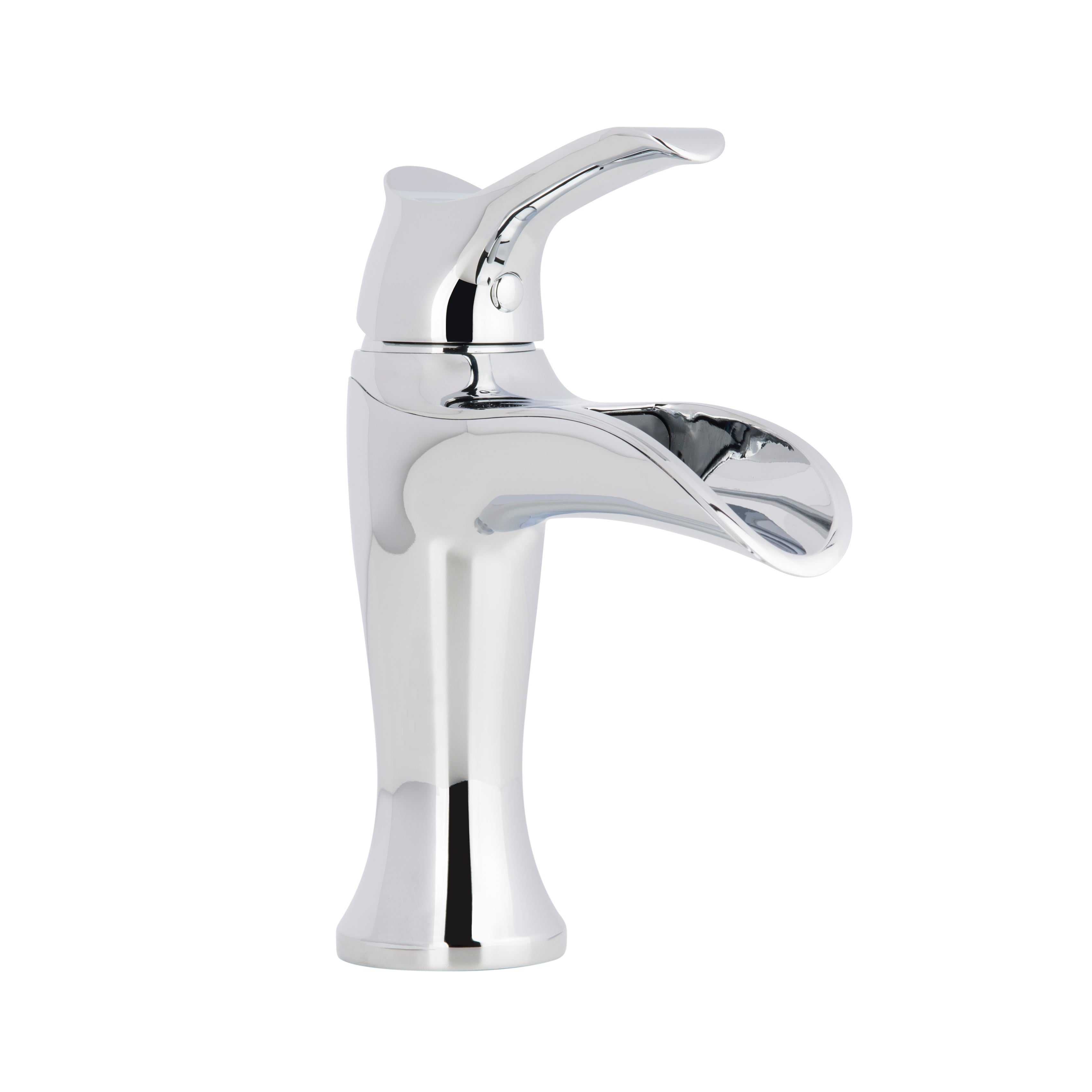 Eleganzia Series Single Lever Chrome Bathroom Faucet - Modern Water-Saving Design for Vanity, Sink & Powder Room Installation