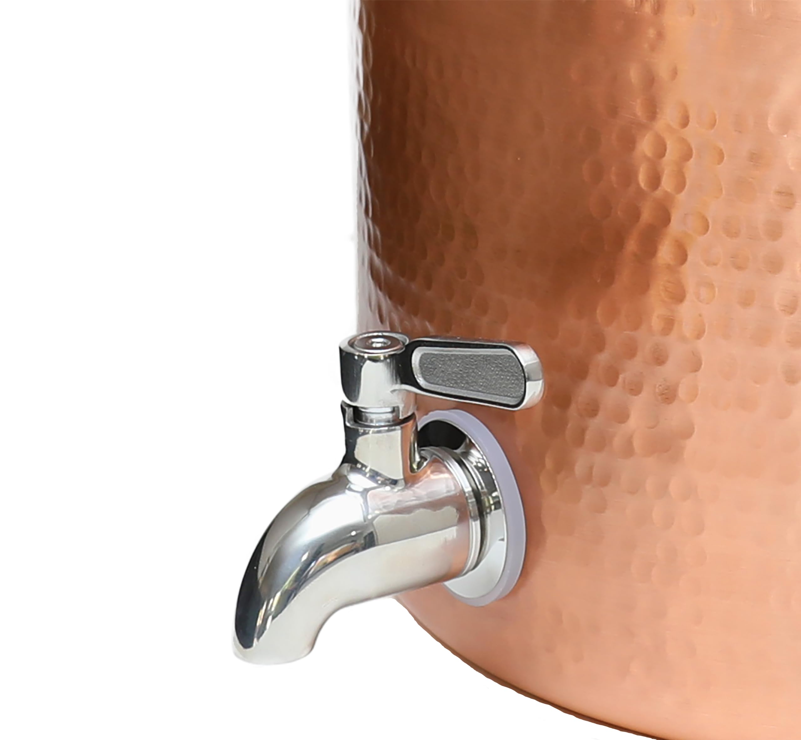 Handcrafted 100% Pure Copper Water Dispenser with Lid - 3.5 Gallon XL Capacity | Heavy Gauge Raw Copper Interior for Ayurvedic Health Benefits | Leak-Proof Stainless Steel Spigot | Perfect for Home, Office & Yoga Studio Hydration