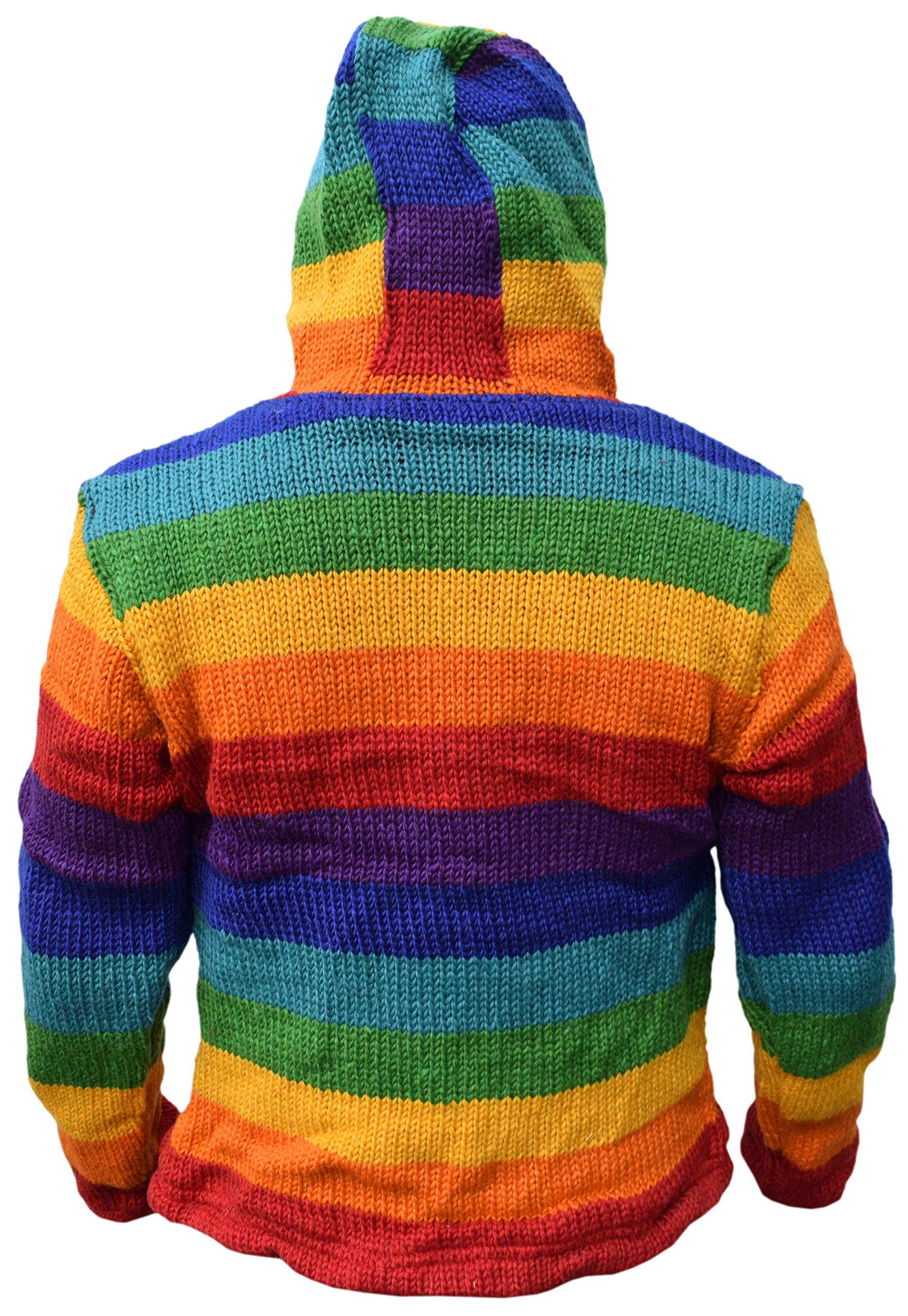 Gheri Men's Woolen Striped Festival Jacket Hoodie - Warm Winter Coat for Outdoor Music Festivals & Casual Streetwear