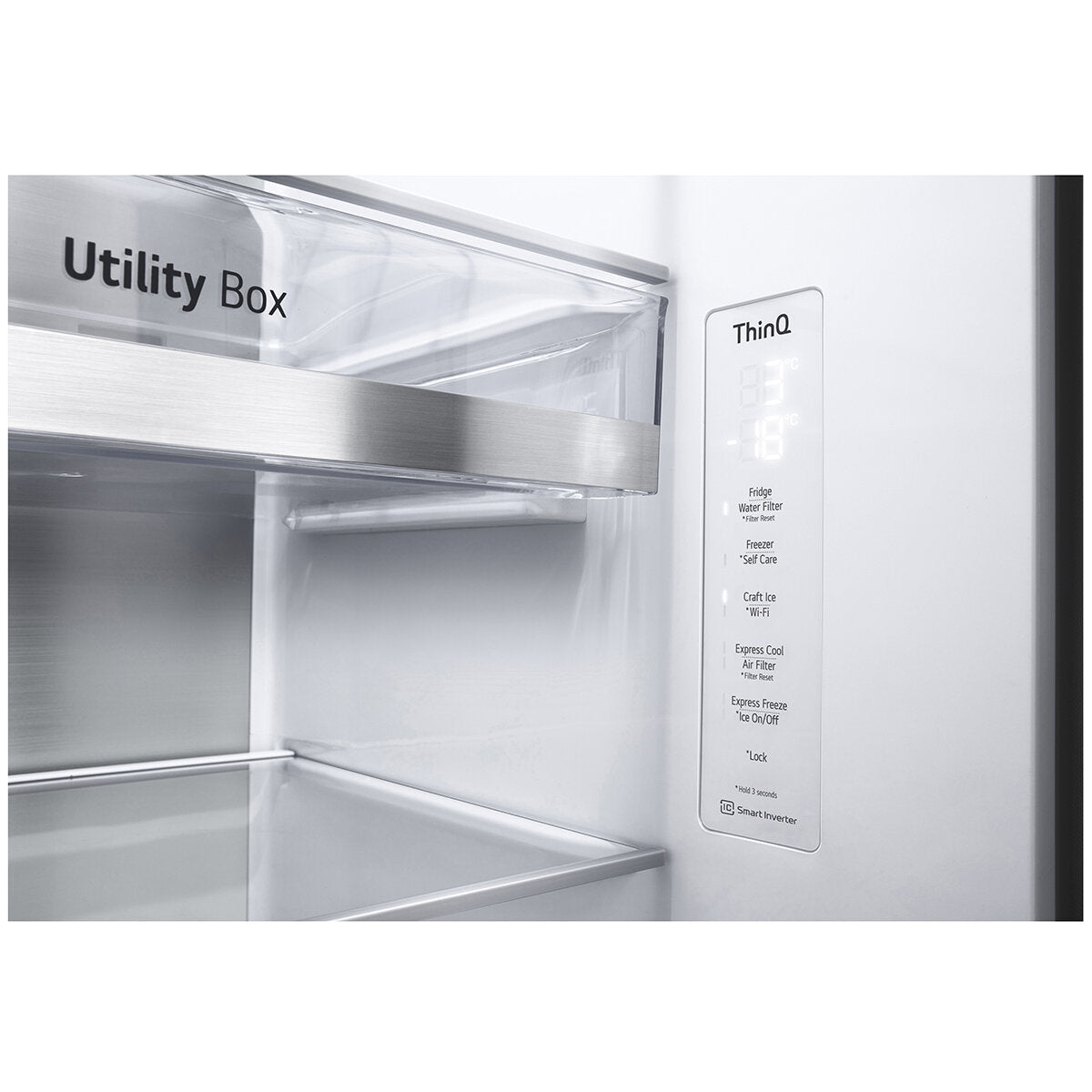 LG 635L 3-Door Side by Side Refrigerator with InstaView™, Ice & Water Dispenser - Matte Black (GS-V600MBLC) - Perfect for Modern Kitchens & Large Families