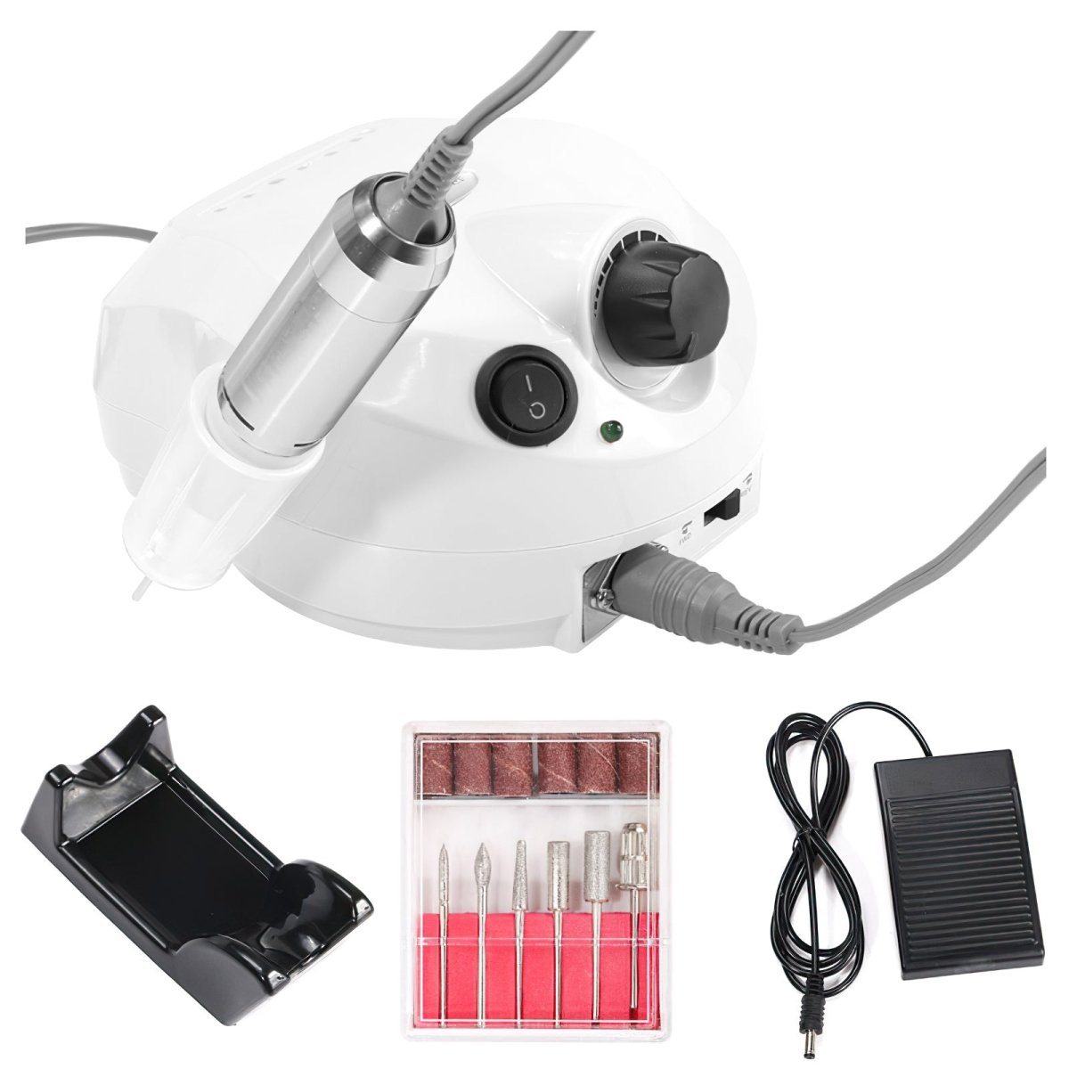 Professional 35000RPM Electric Nail Drill Machine for Manicure & Pedicure - High Speed Nail Art File Grinder with Sanding Tips & Polish Kit - Perfect for Salon, Home Use & DIY Nail Care