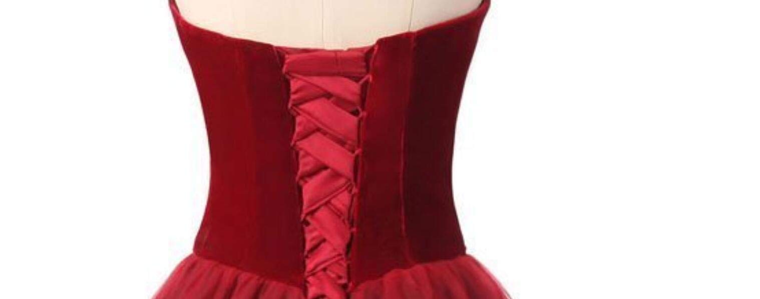Lemai V Neck Velvet and Tulle Long Ball Gown Corset Formal Evening Prom Dresses for Women - Elegant Plus Size Wedding Guest Dress, Homecoming, Black Tie Events & Special Occasions