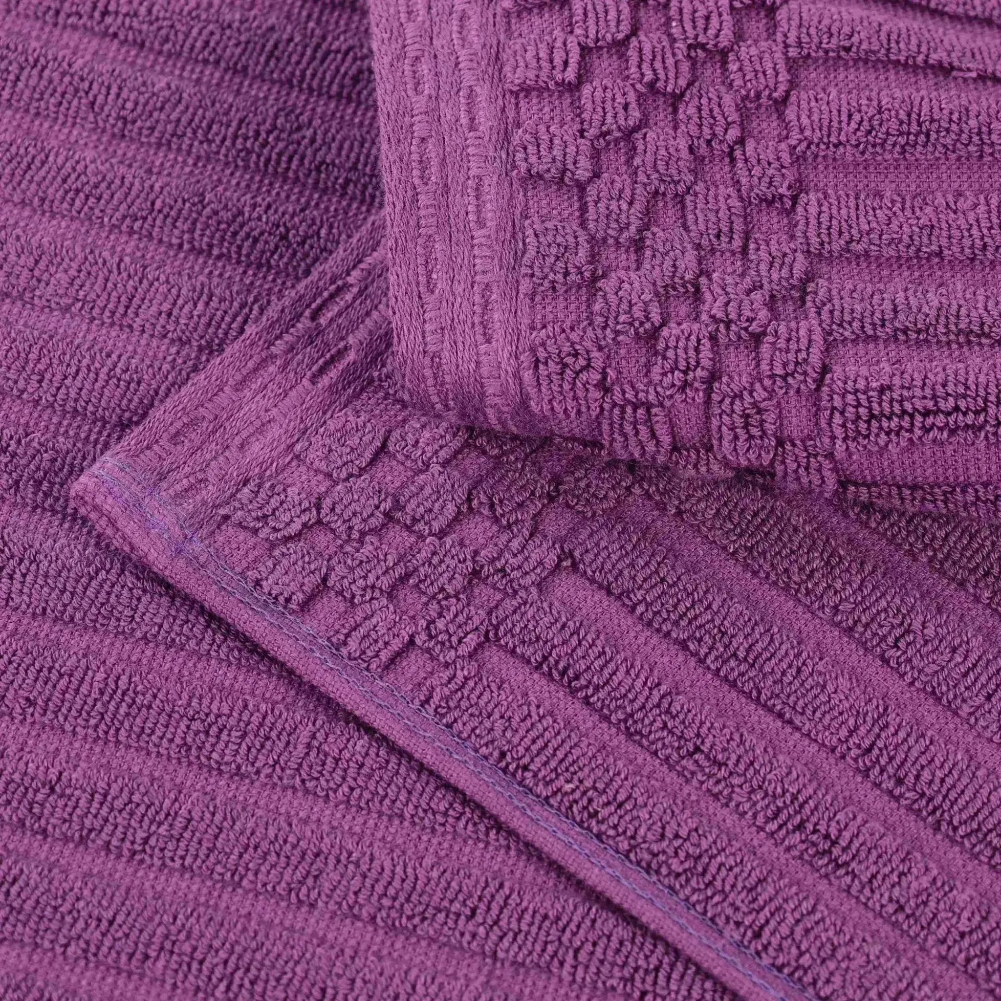 Premium Soho Ribbed Cotton Hand Towel Set - 4-Piece Ultra Absorbent Bath Towels for Kitchen, Bathroom & Gym - Soft & Quick-Drying
