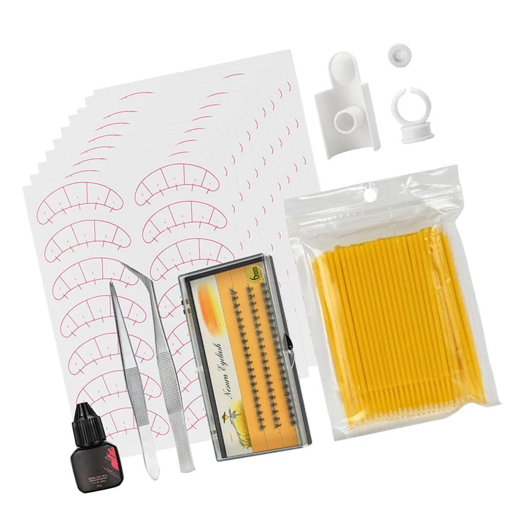 Professional Eyelash Extension Training Kit for Beginners - Complete Lash Grafting Practice Set with Yellow Base (Perfect for Salon Training & Home Practice)