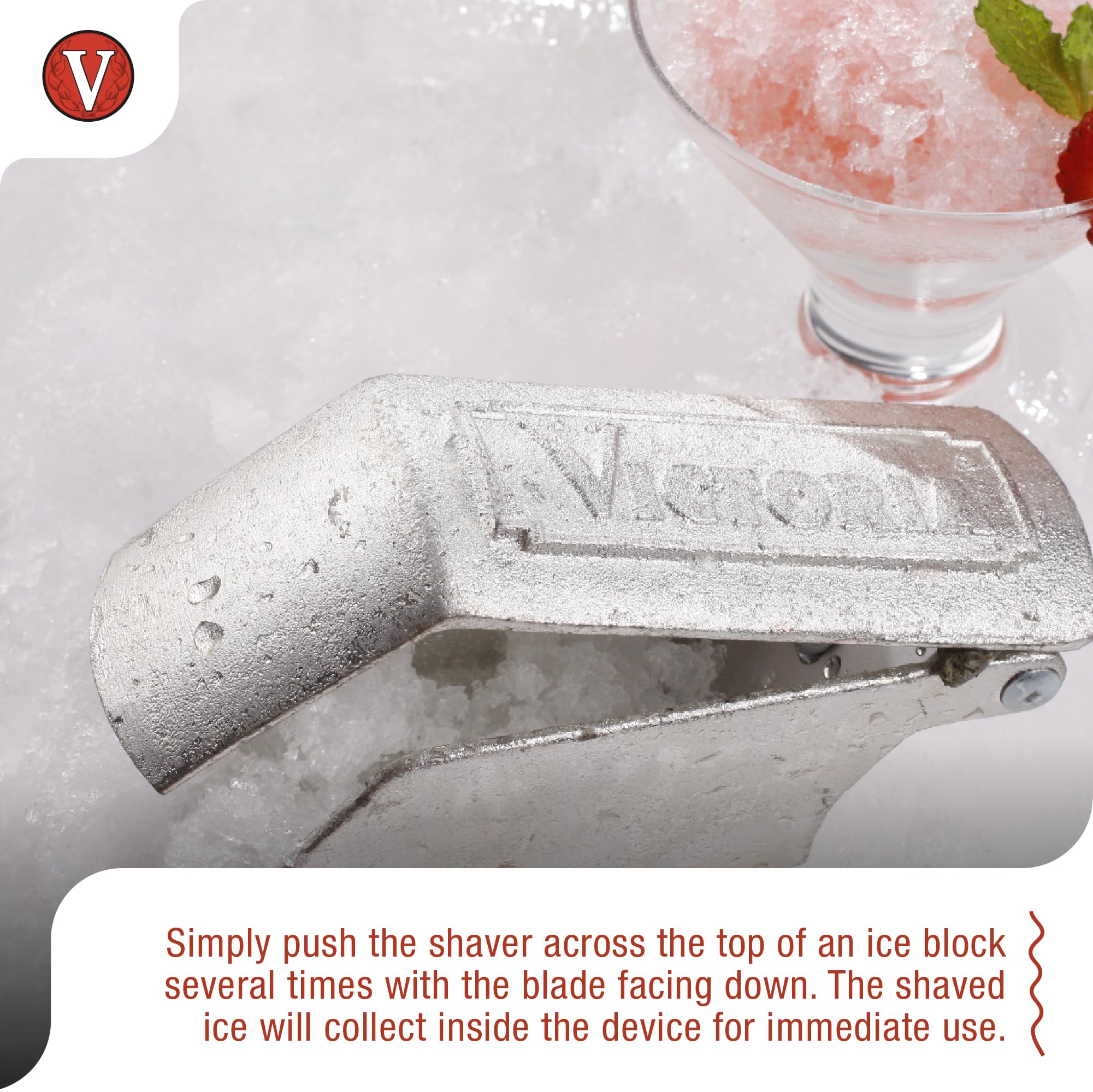 Victoria Shaved GAD-026 Granita Tinned Cast Iron Shaver with Stainless Steel Blade - Mexican Ice Maker for Snow Cones & Cocktails - Silver One Size - Perfect for Home Bars, Parties & Mexican Desserts