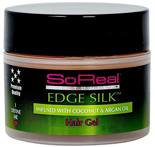 Soreal So Real Edge Silk Hair Gel with Coconut & Argan Oil - 12Oz (Pack of 4) for Smooth Edges, Frizz Control & Styling - Perfect for Natural Hair, Braids & Protective Styles