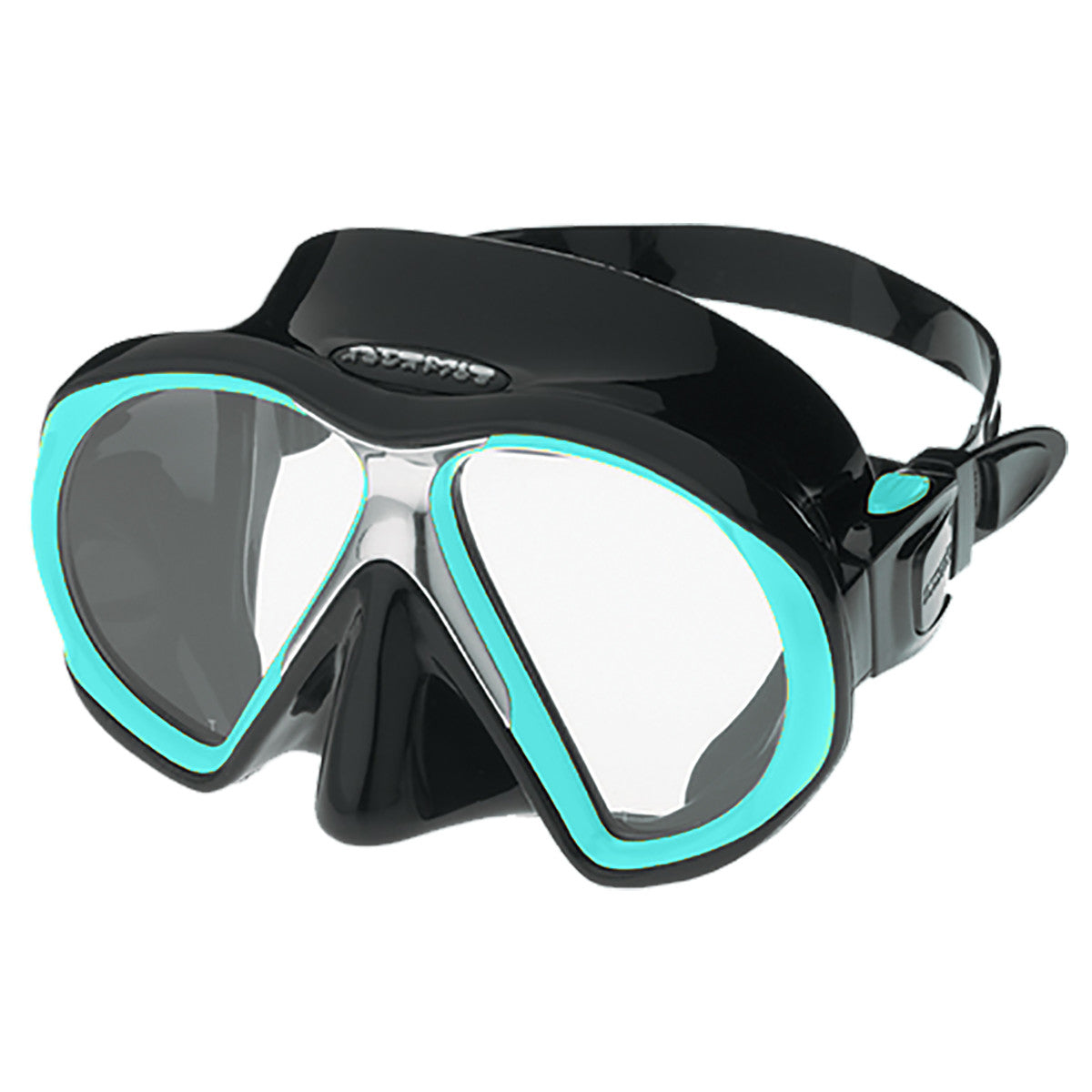 Atomic Aquatics SubFrame Medium Fit Black/Aqua Dive Mask - Perfect for Scuba Diving, Snorkeling & Underwater Photography