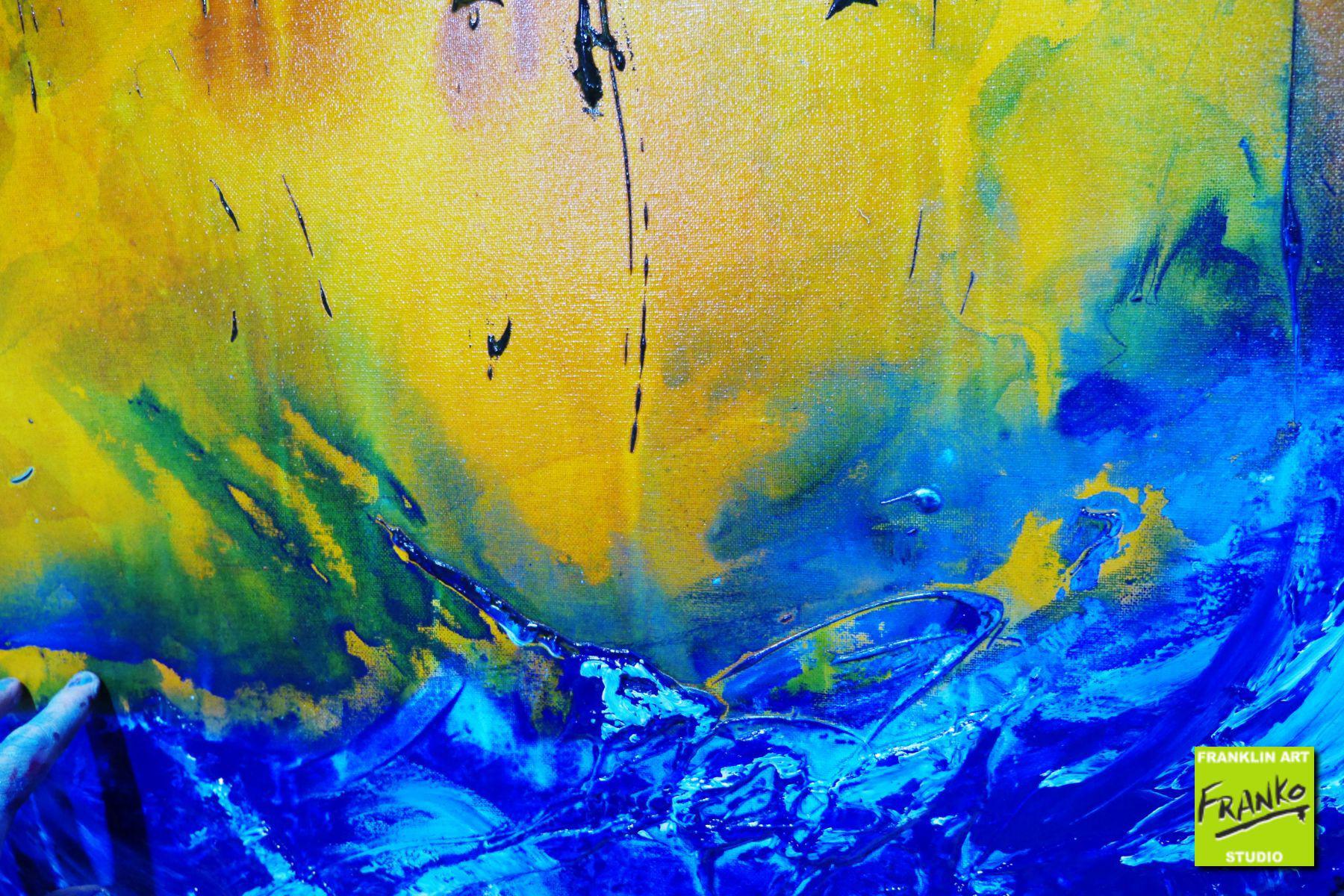 Blue Sienna Textured Abstract Painting 160cm x 100cm - Modern Coastal Wall Art for Living Room, Bedroom & Office Decor