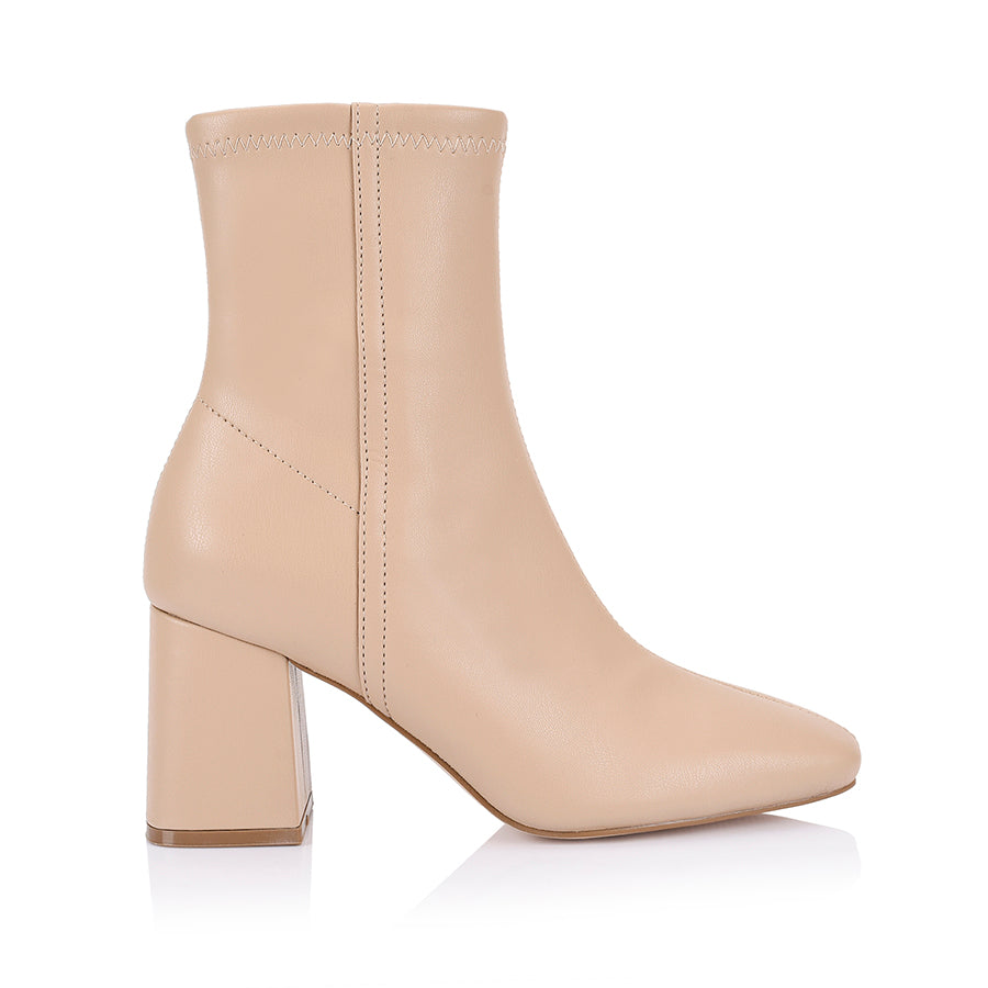 Lizzo Stretch Ankle Boots - Comfortable Beige Stretch Boots for Women | Perfect for Casual Wear, Office & Night Out